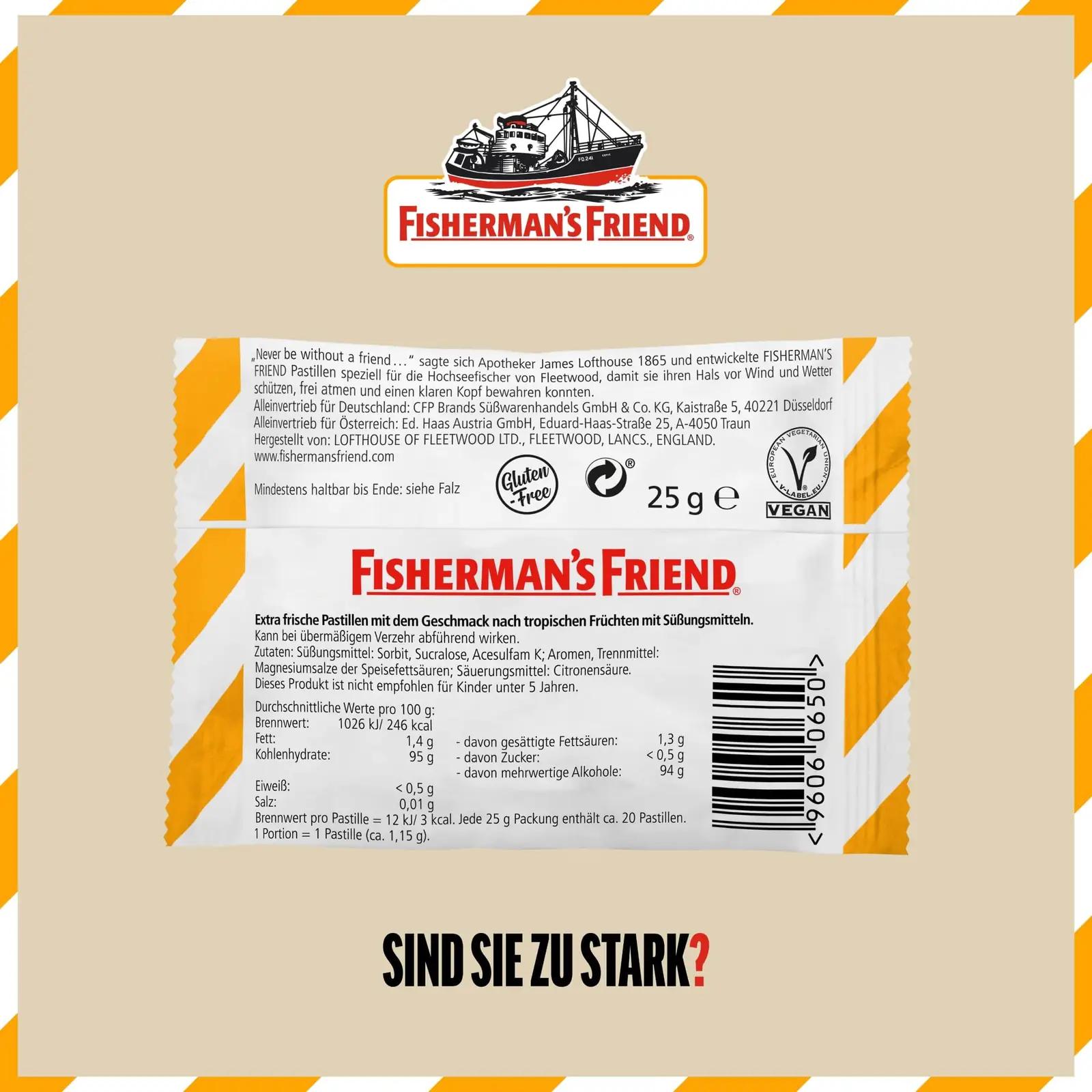Fisherman’s Friend tropiiklikud kommid – suhkruvabad maitsed – pakend ja tarvikud