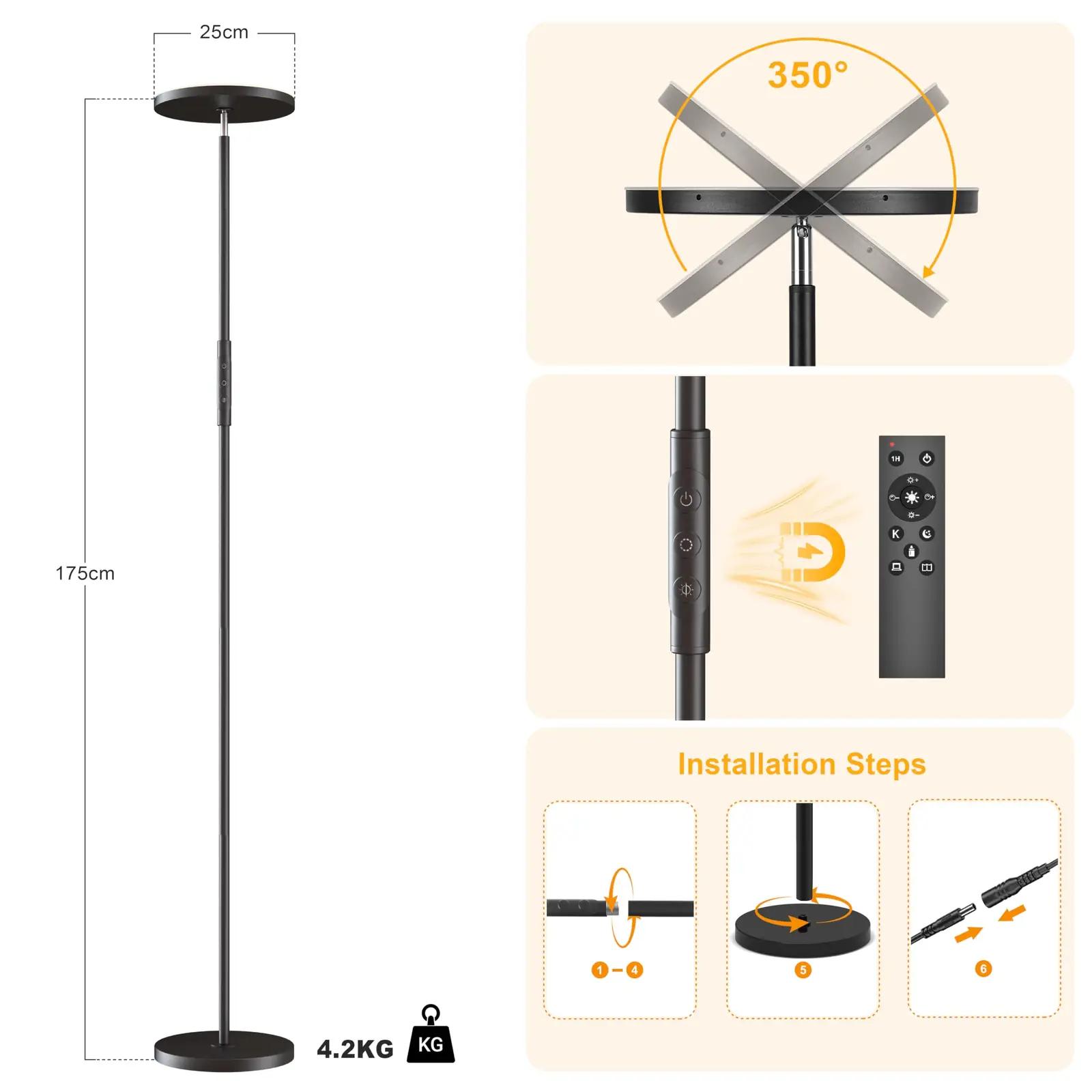 Yikuneng modernne LED-lamp 36W — eredas valguses lugemiseks – lisavaade