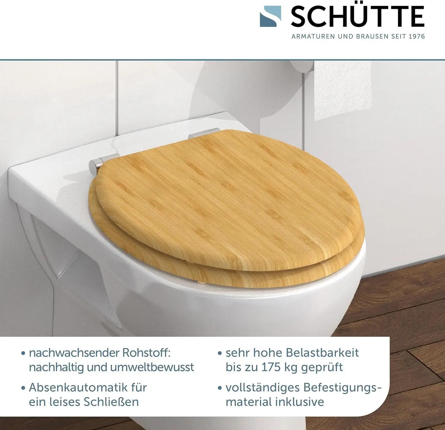 Schütte bambusest WC-poti kaas – vastupidav ja naturaalne istmik – pakend ja tarvikud