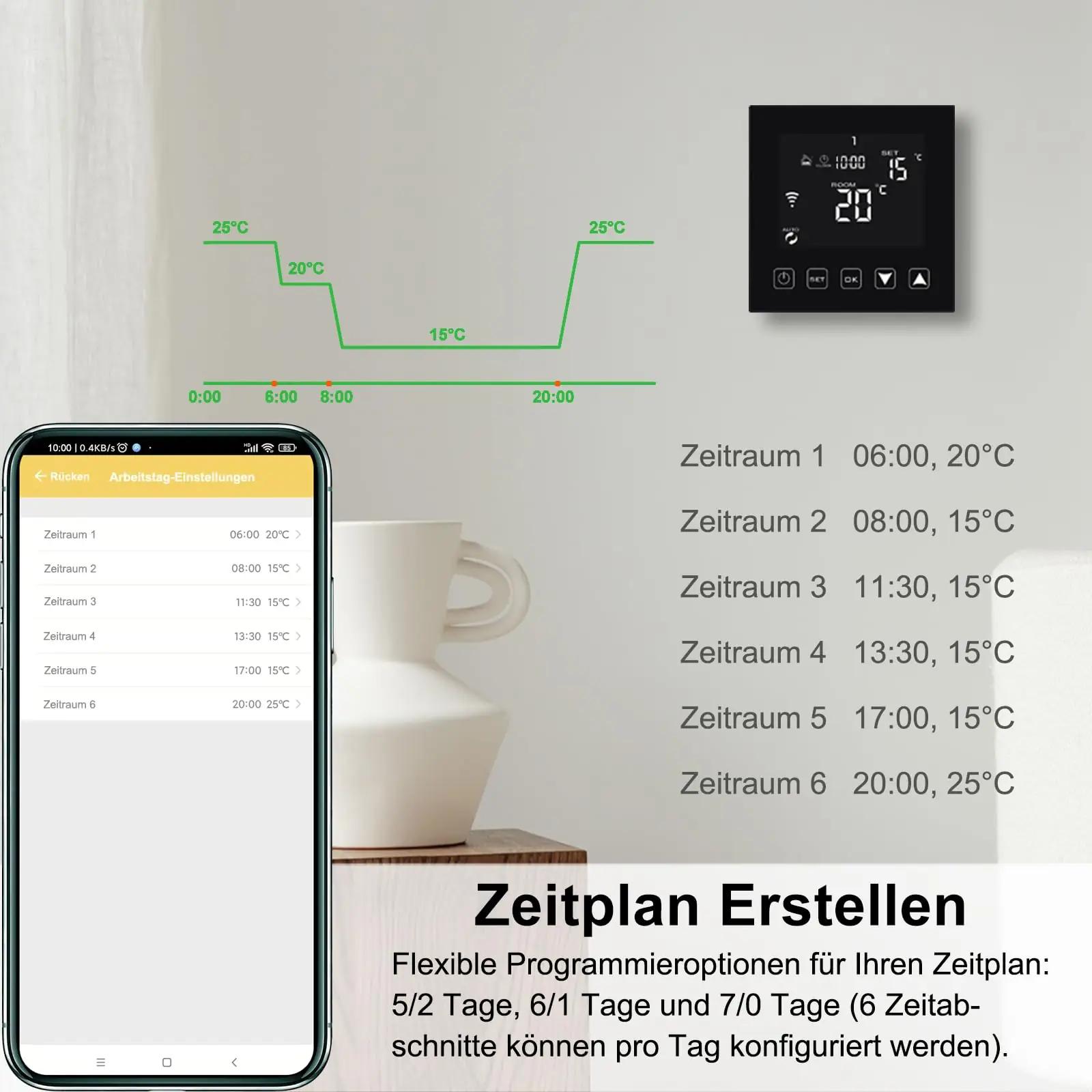 KETOTEK nutikas põrandakütte termostaat 16A WiFi juhtimine – kasutusnäide