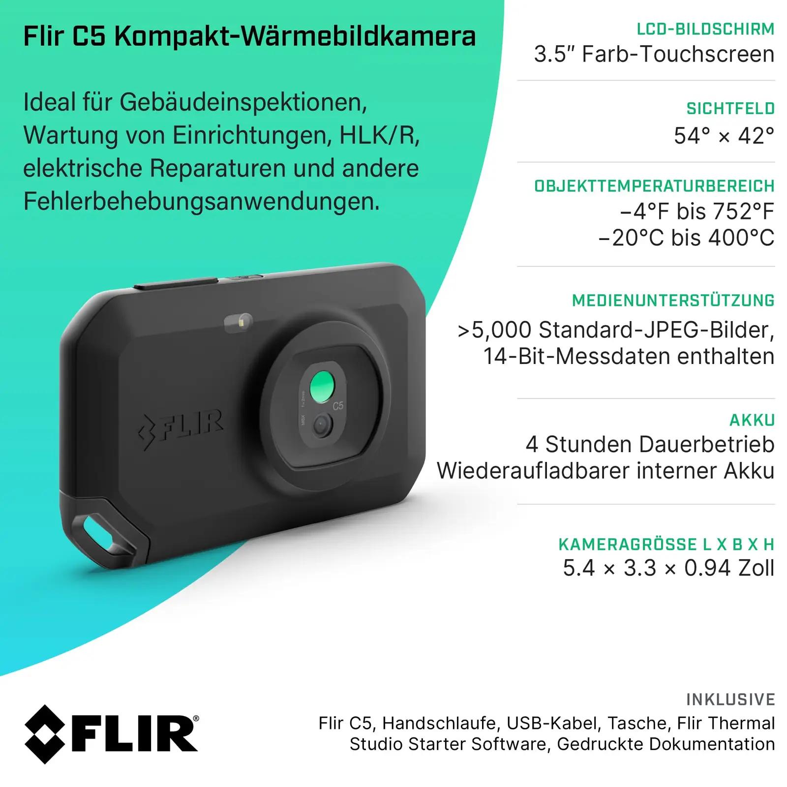 FLIR kompaktne C5 termokaamera – kaasaskantav kontrolliks – pilt 7