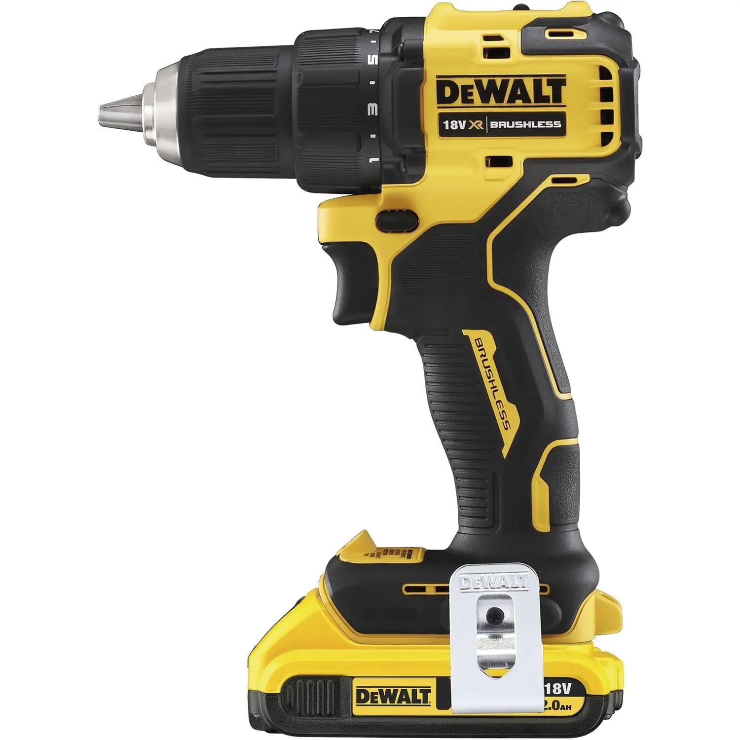 DEWALT vastupidav aku-puurvasar 18 V – tugev ja kompaktne – pakend ja tarvikud
