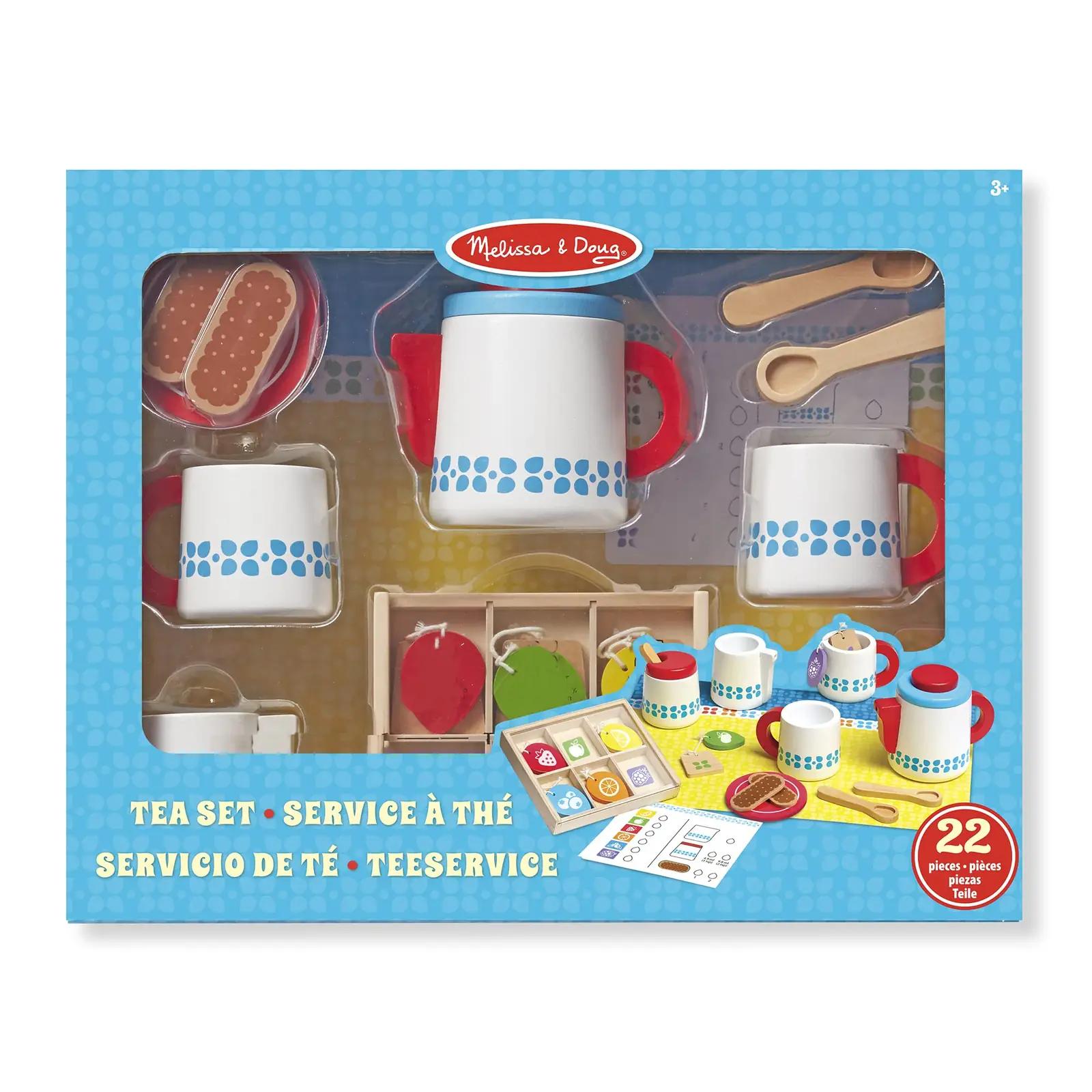 Melissa & Doug puidust teeserviis lastele – kingiideeks kvaliteet – kasutusnäide