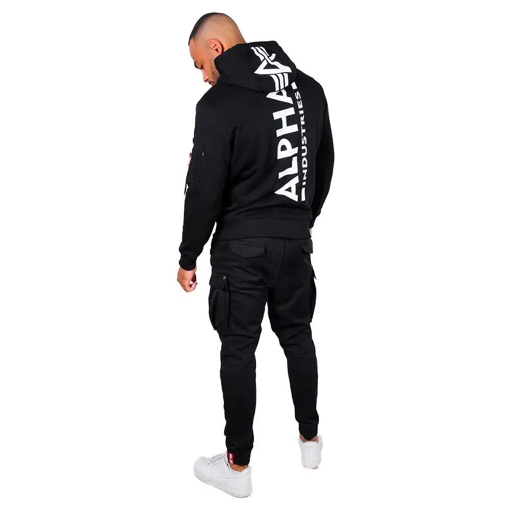 ALPHA INDUSTRIES mugav puuvillane kapuutsiga pusa – must L – kasutusnäide