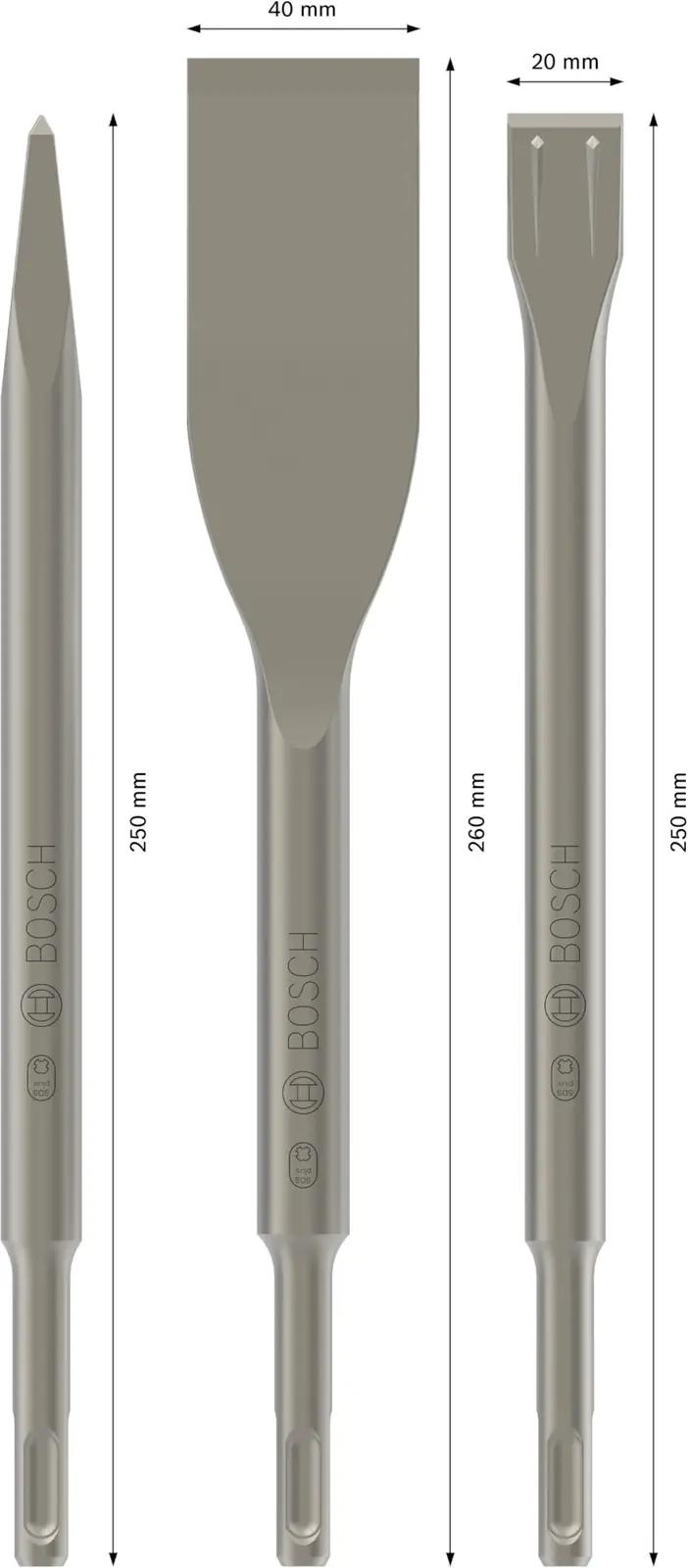 Bosch professionaalne SDS plus meislite komplekt — tugev – pakend ja tarvikud