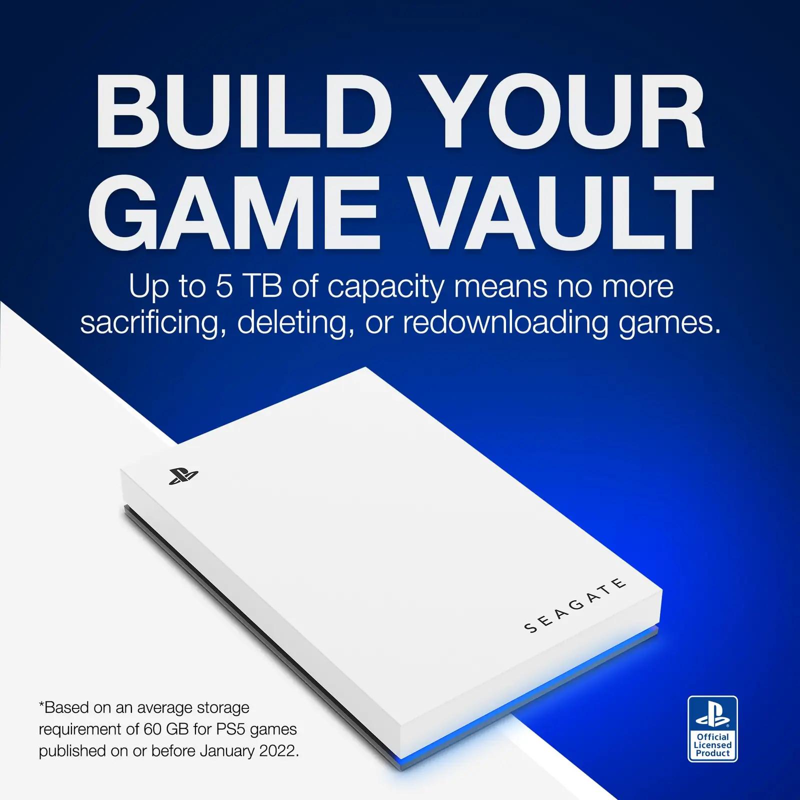 Seagate kompaktne 5TB mängukõvaketas — suur salvestusruum PS4/PS5 – lisavaade
