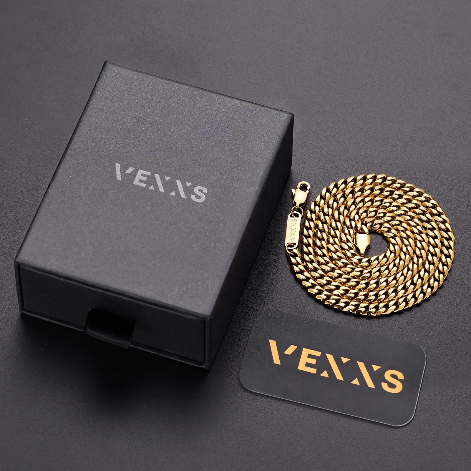 VEXXS kuldne 5mm panzer-kaelakee — vastupidav ja stiilne kingitus – pilt 6