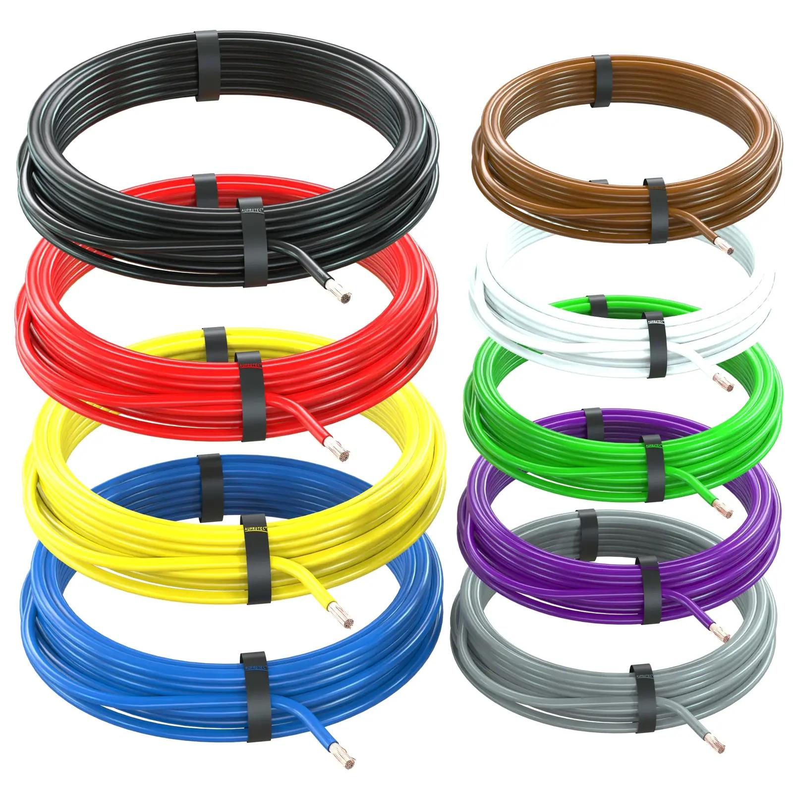 AUPROTEC vaskjuhe 1,5 mm² komplekt – 9 värvi, 10 m rullid