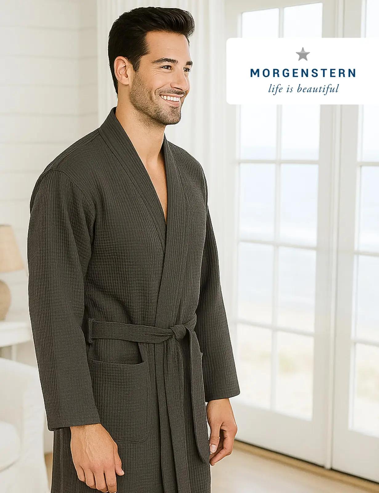 Morgenstern puuvillane vafliriidest hommikumantel – pilt 6