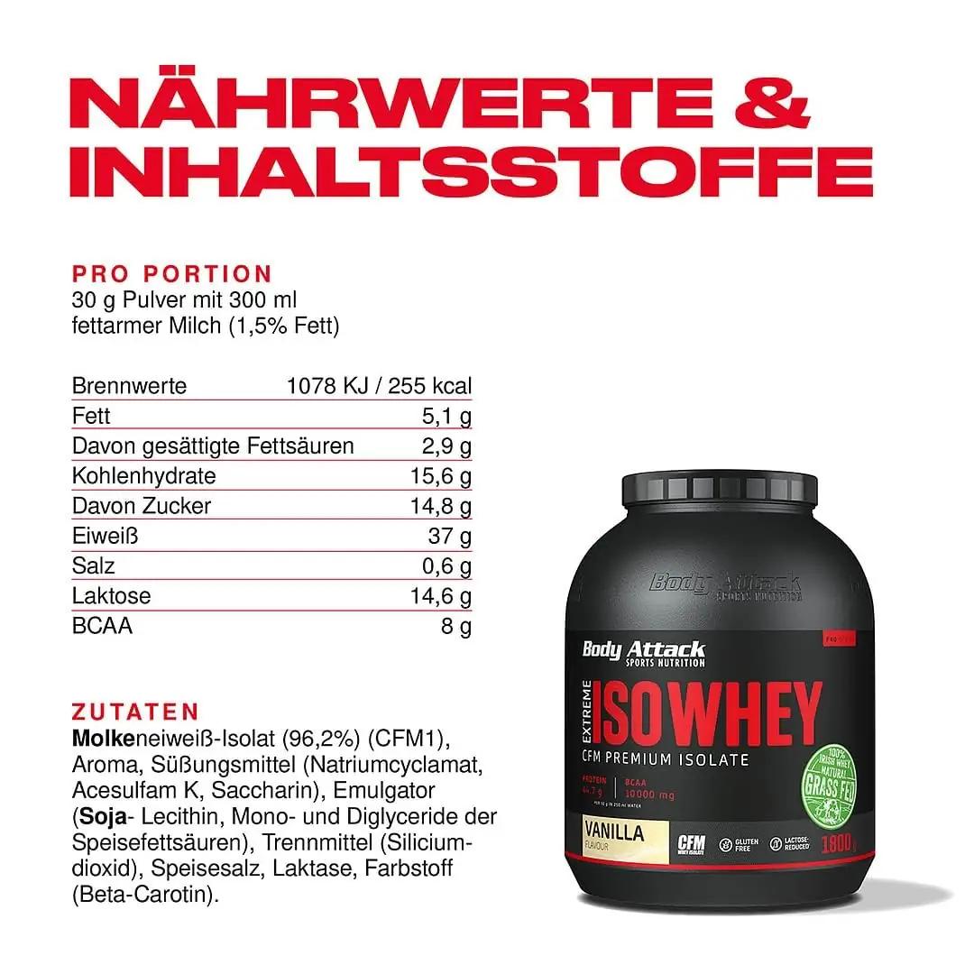 Body Attack Sports Nutrition Body Attack vaniljevalk 1,8 kg — – pakend ja tarvikud