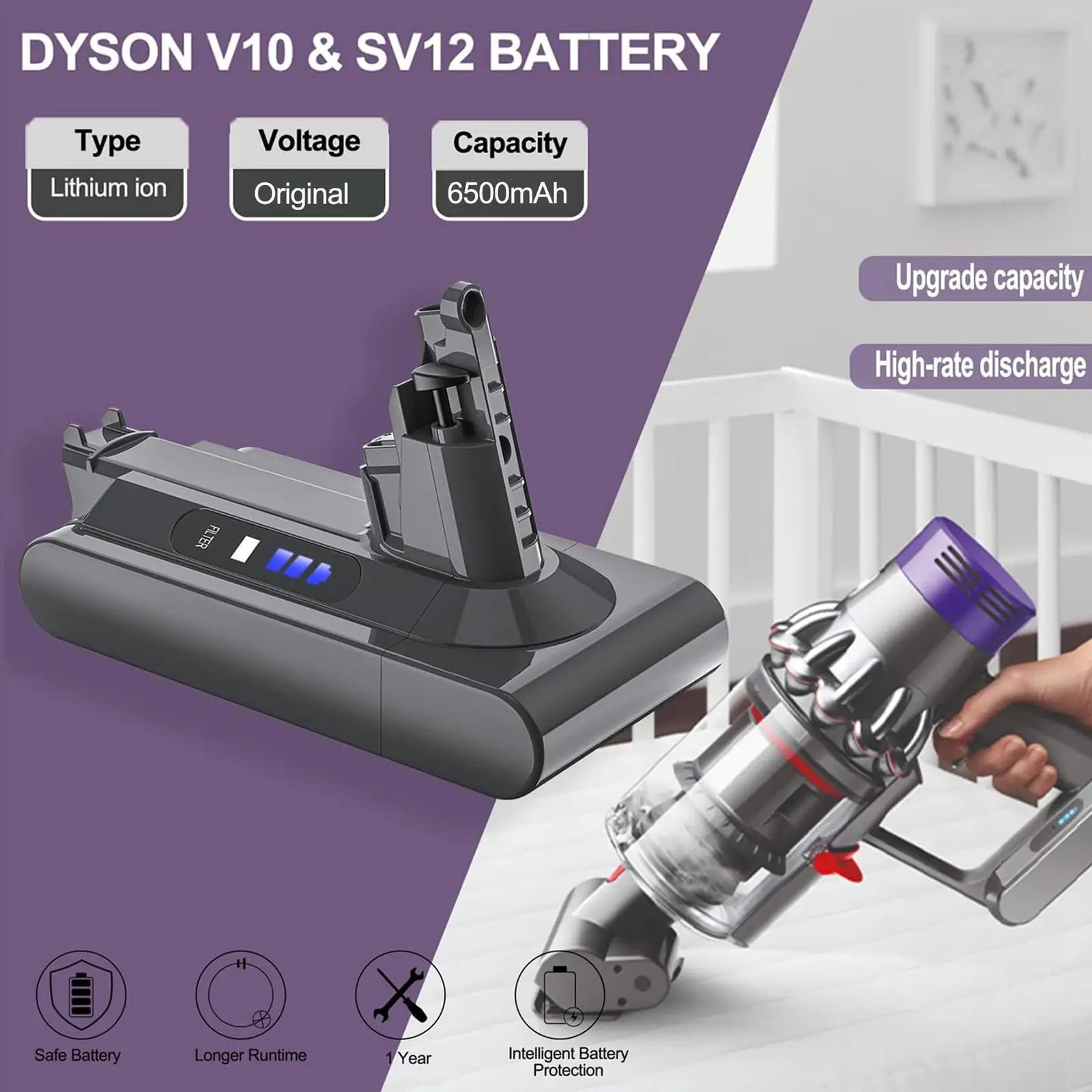 LONG FIT vastupidav 6500mAh aku Dyson V10-le – pikem tööaeg – detailne vaade