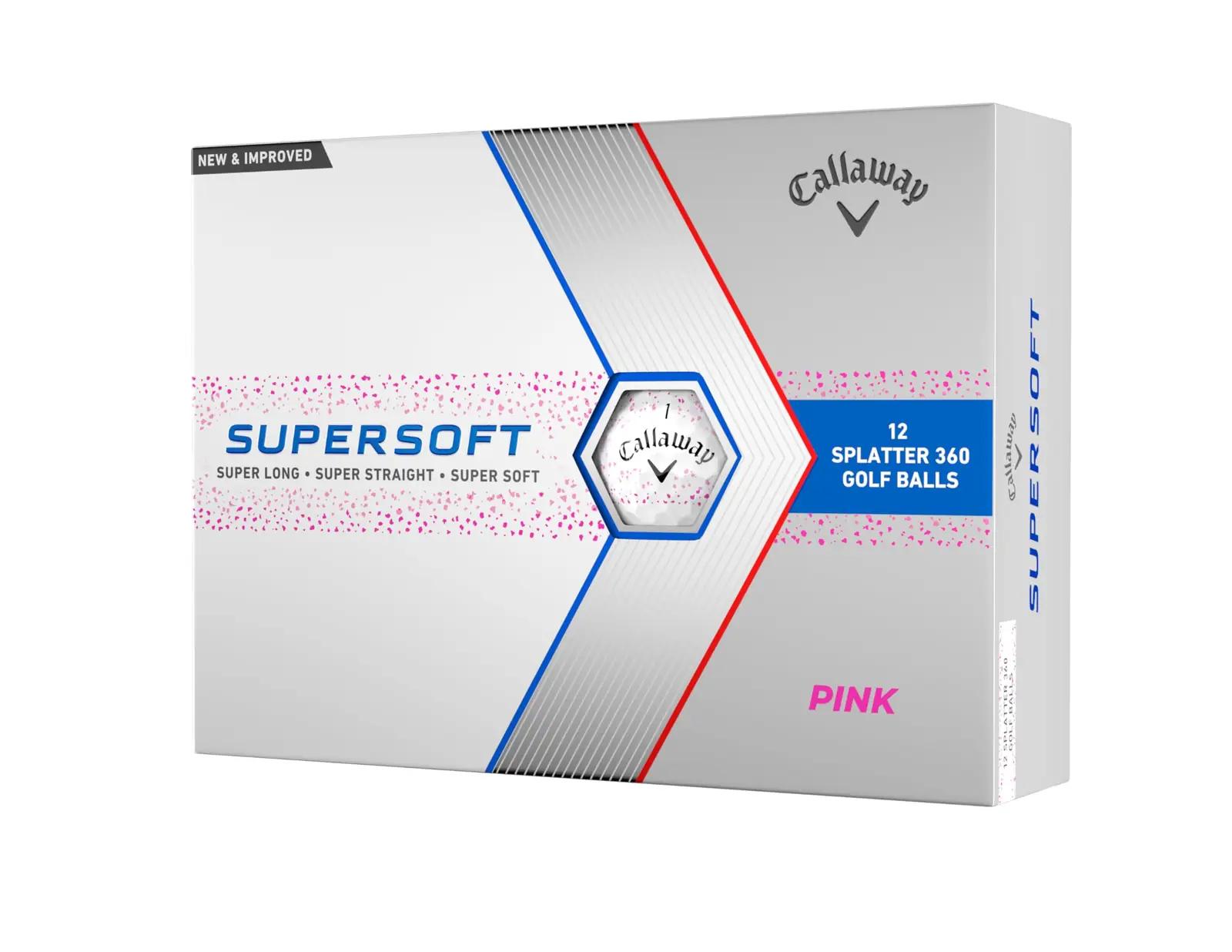 Callaway pehmed golfipallid – Supersoft 2023 roosa Splatter