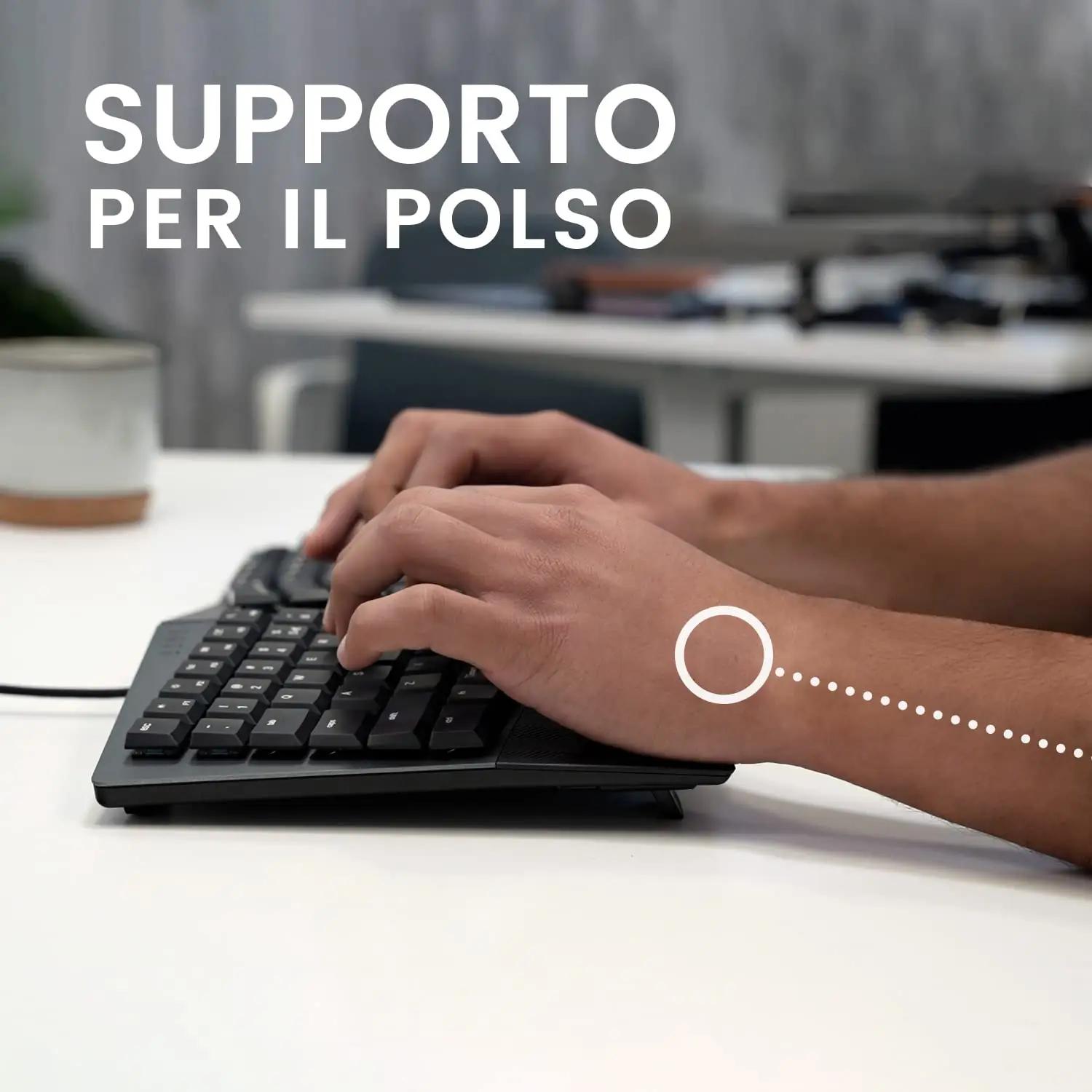 Perixx ergonoomiline kompaktne klaviatuur — lineaarne punane – pilt 8