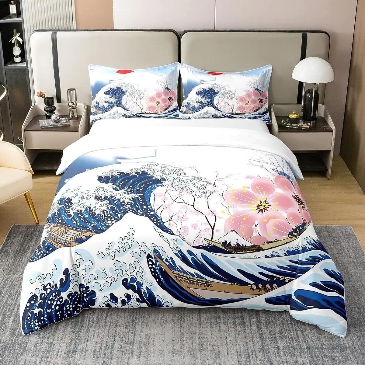 Homewish puuvillane voodipesukomplekt 220×240 cm – ukiyoe stiil