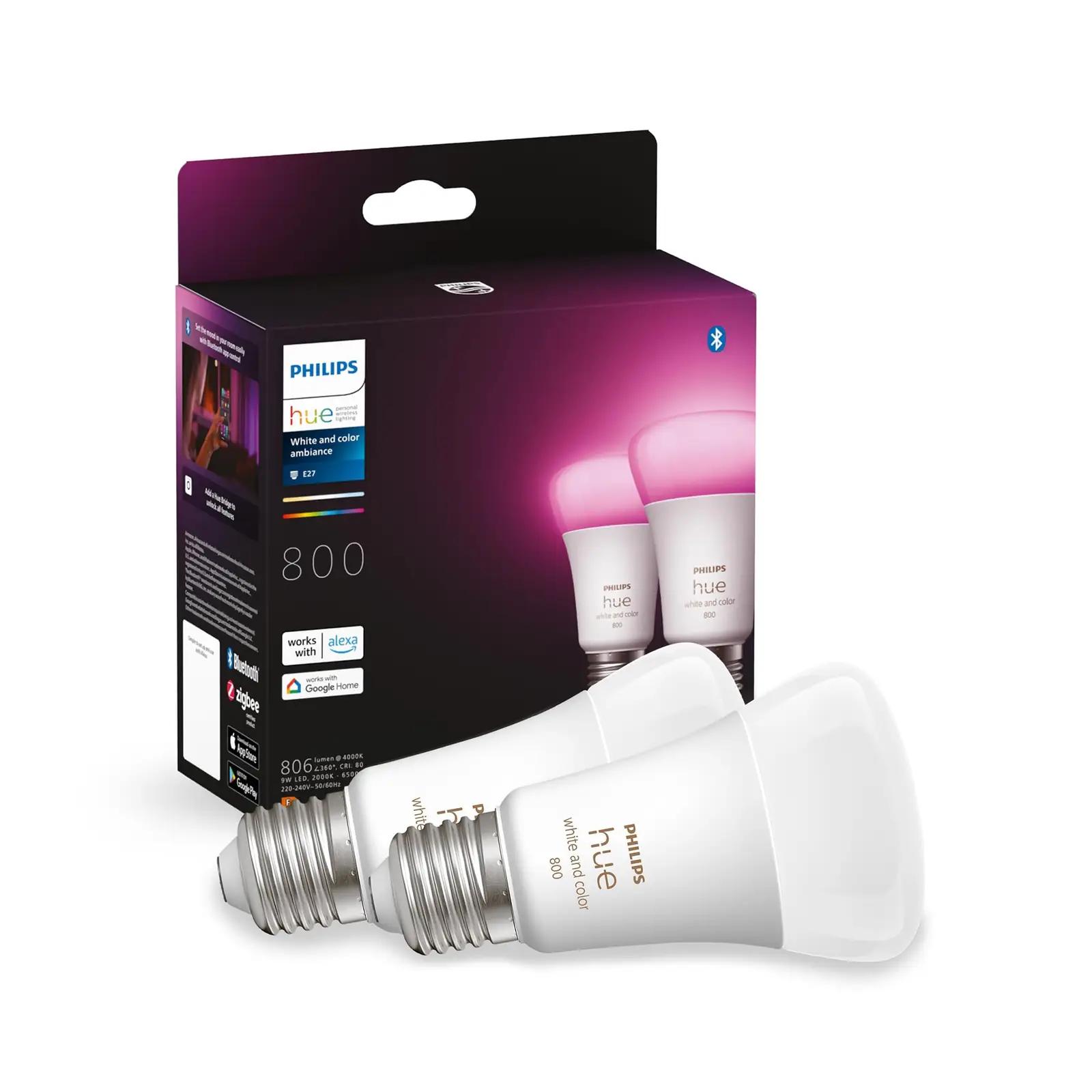 Philips Hue nutikas LED-lamp E27 kahepakis – reguleeritav valgus – detailne vaade