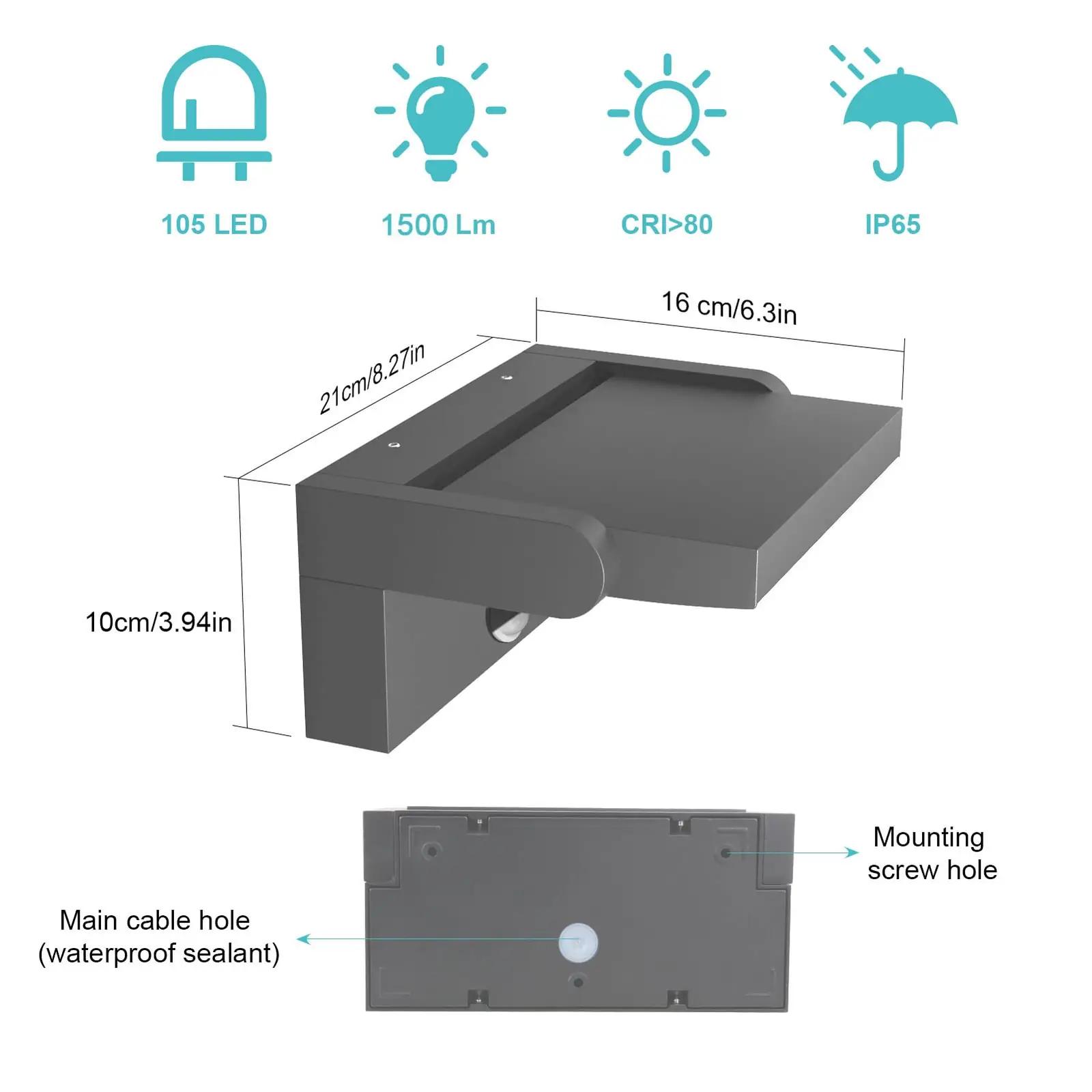 Klighten modernne väliseinavalgusti 24W IP65 – pilt 6