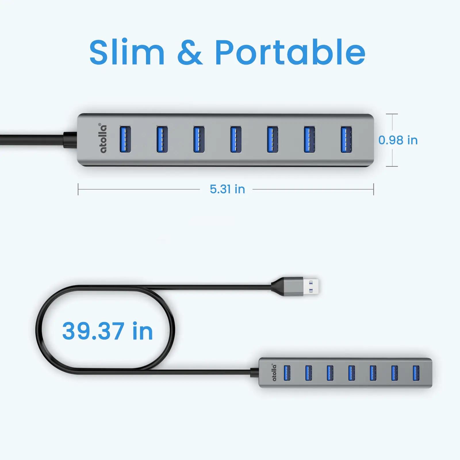 atolla alumiinium USB-jaotur 7-porti – kiire ja vastupidav – pilt 7