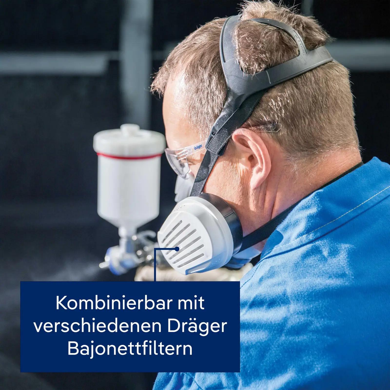 Dräger kaitsev poolmask – korduvkasutatav värvitud töökaitse M – pilt 6