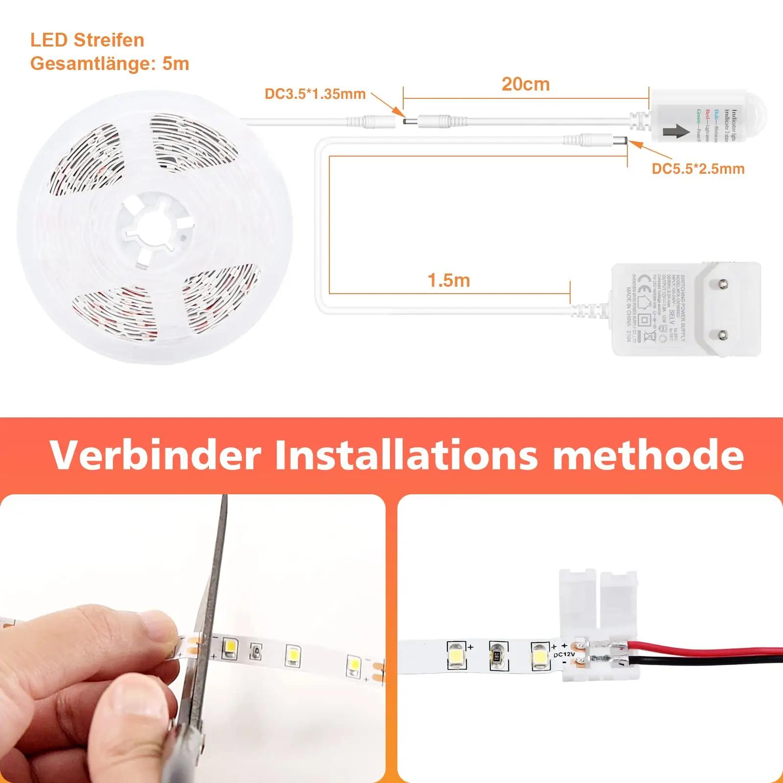 WOBANE soe LED-riba 5m liikuva valgusanduriga ja – pilt 6