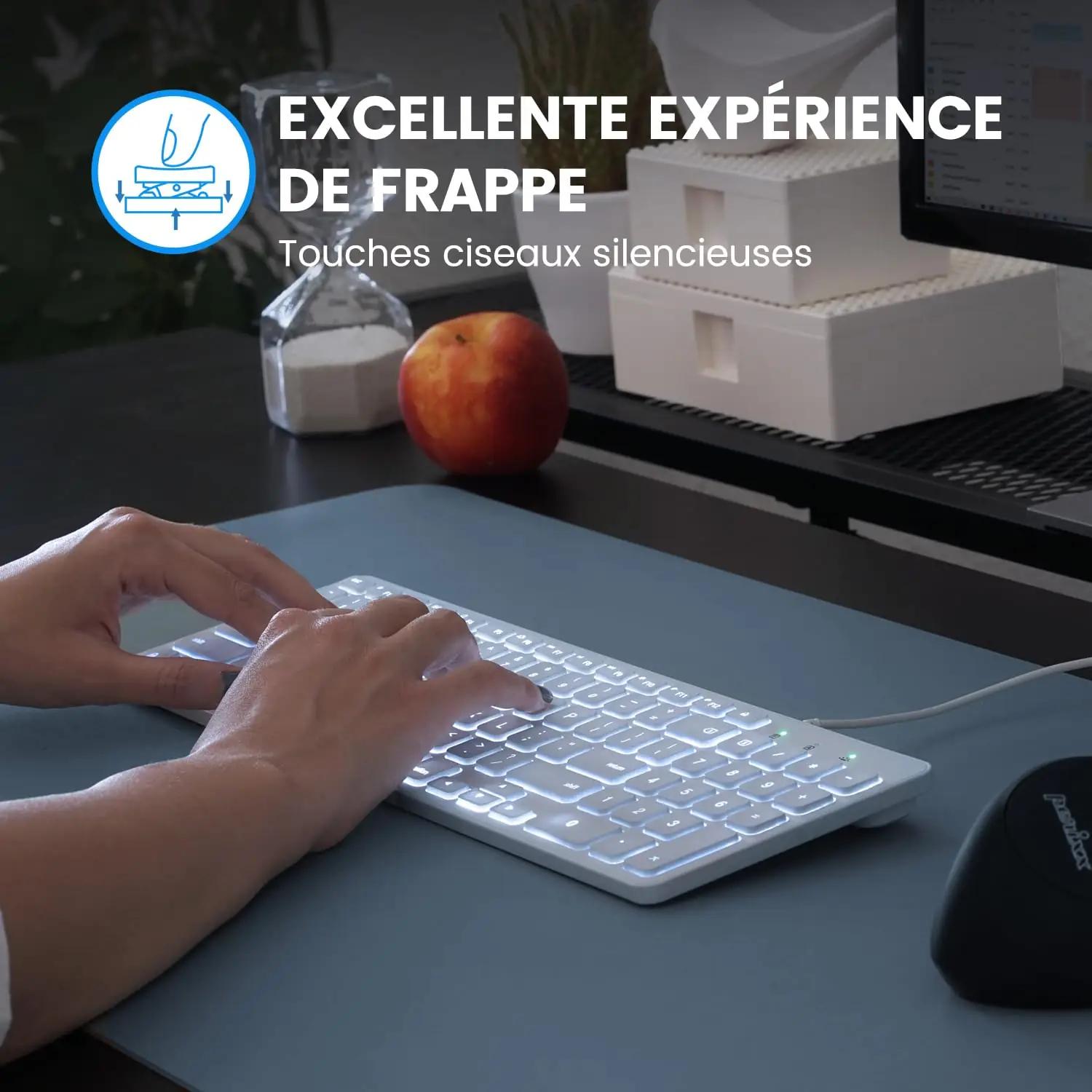 Perixx ergonoomiline USB-klaviatuur taustvalgustusega – pilt 6