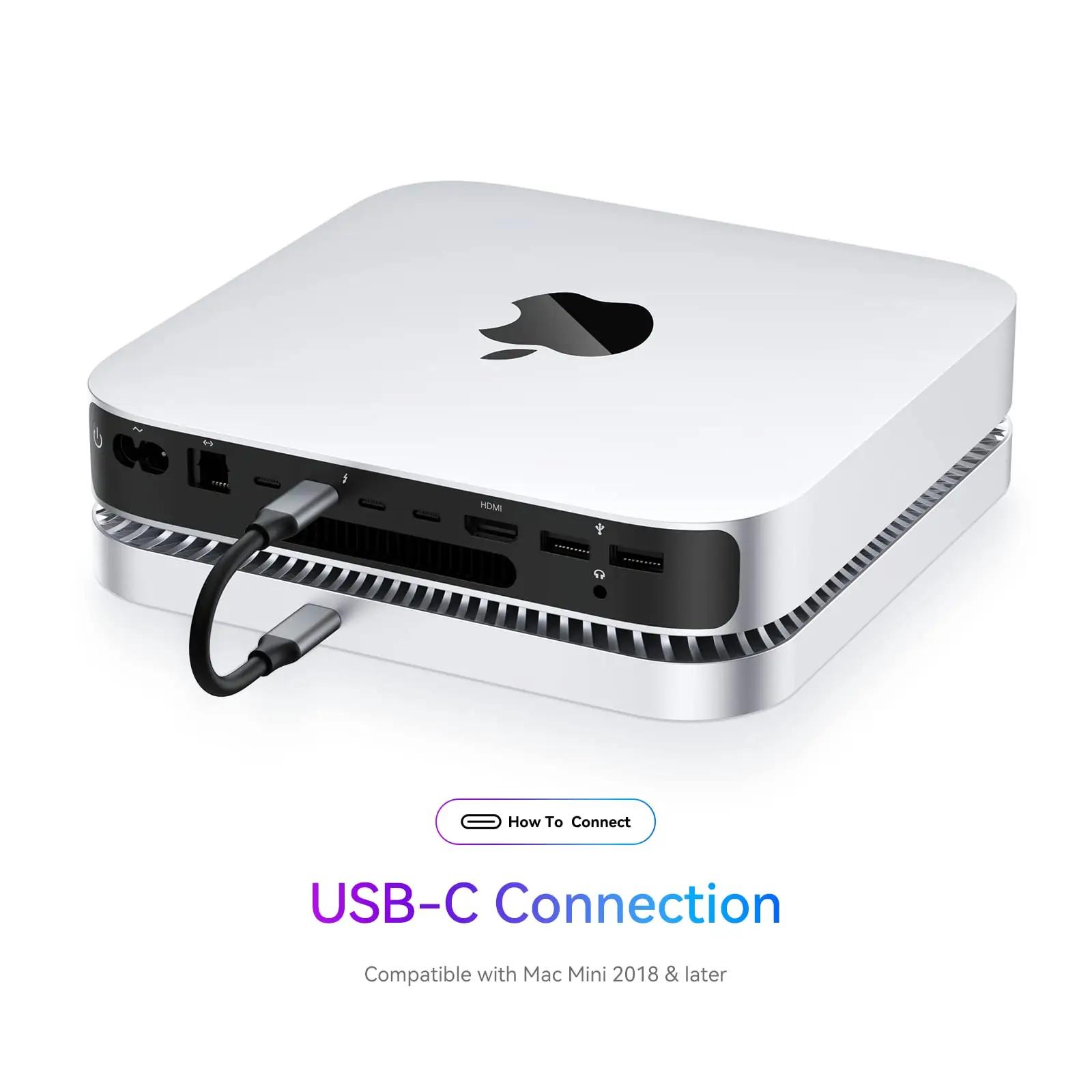 RayCue alumiiniumist Mac mini hub ja SSD-korpus — – kasutusnäide