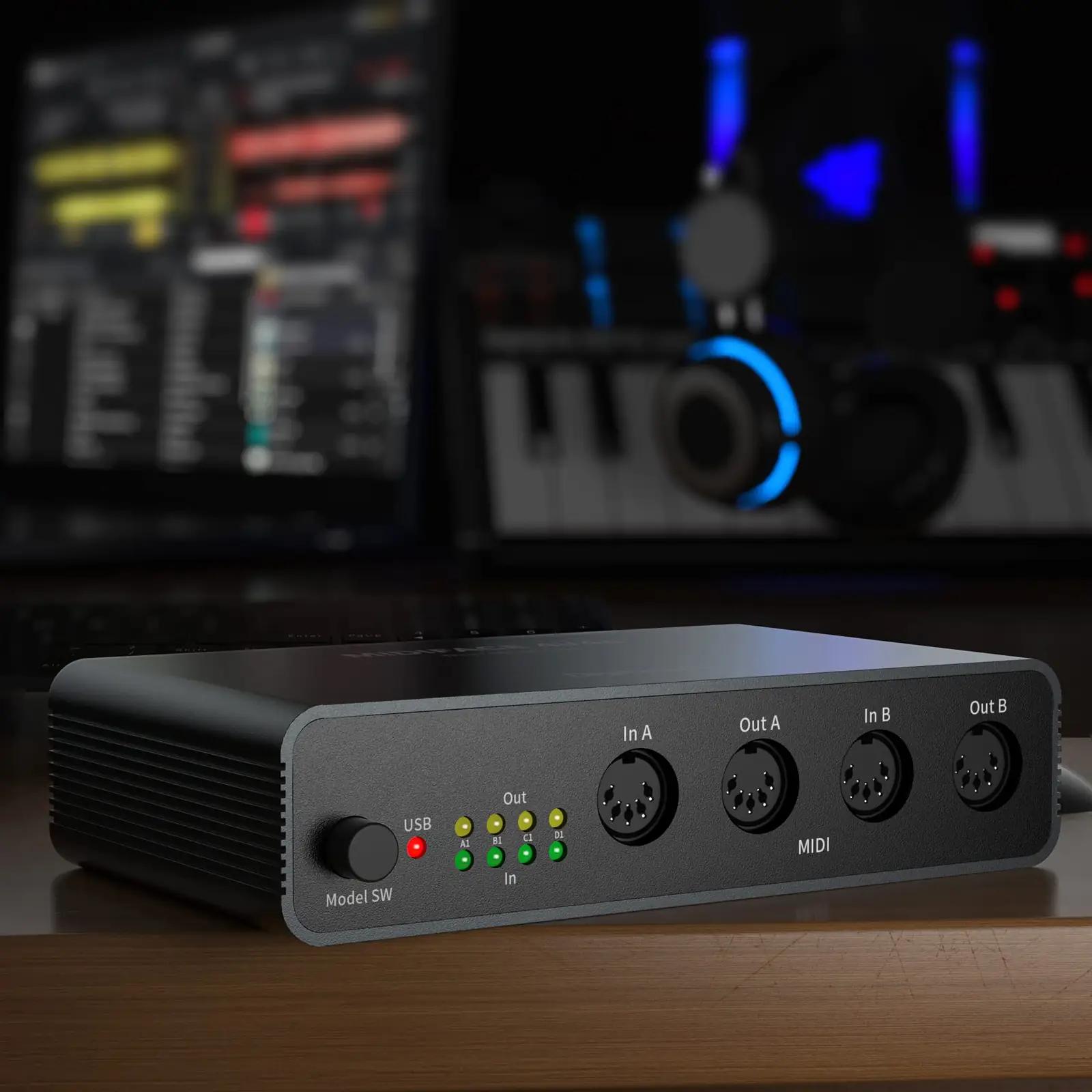 DigitalLife alumiiniumist USB MIDI liides MD06 — kompaktne ja – kasutusnäide