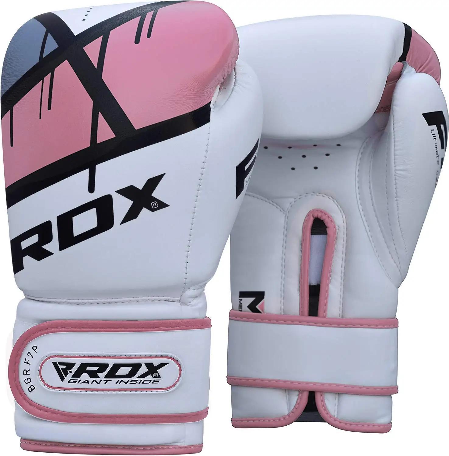RDX roosa nahast treening- ja Muay Thai kindad – pehme kaitse