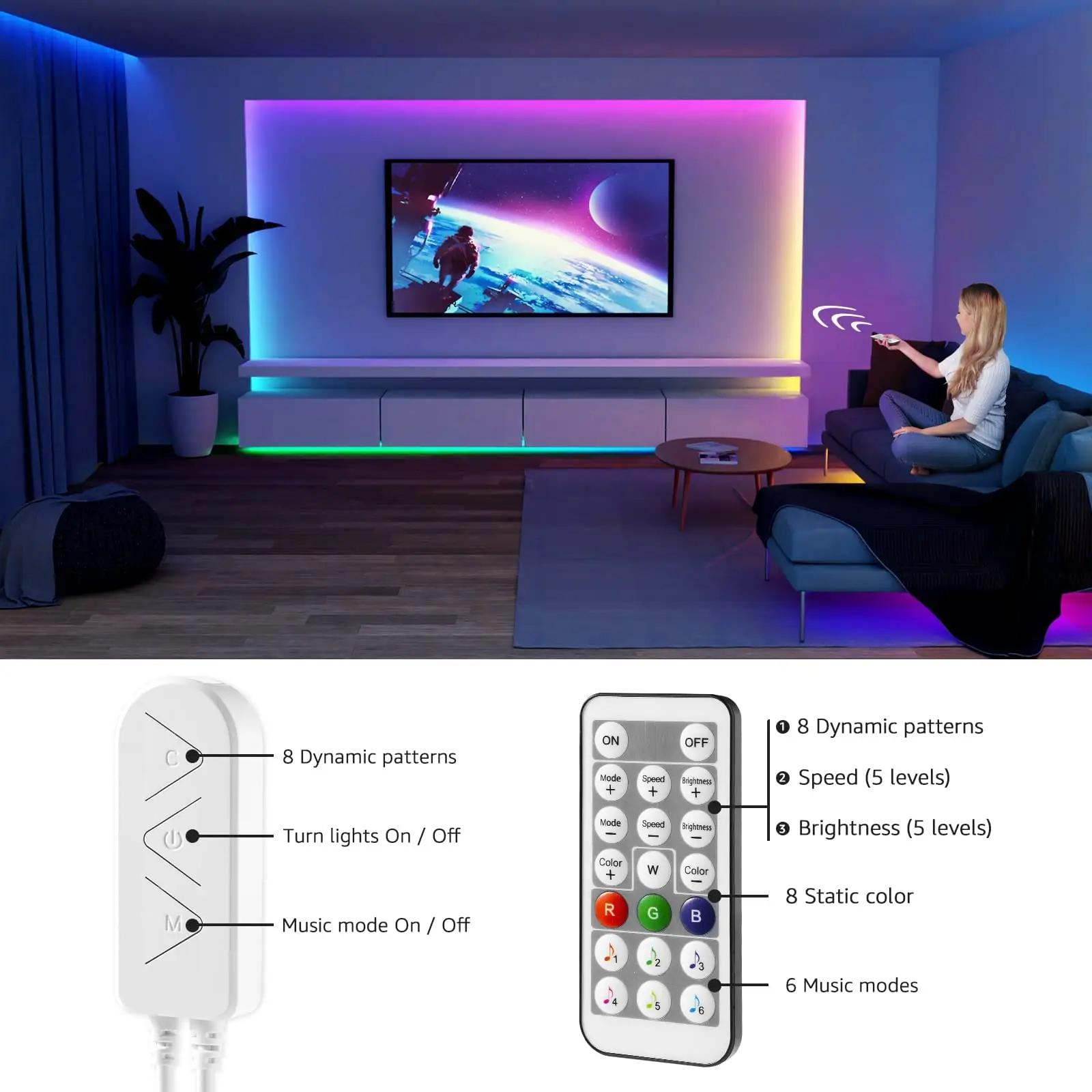 Lepro MagicColor 15 m veekindel RGB LED-riba koduseks meeleoluks – kasutusnäide