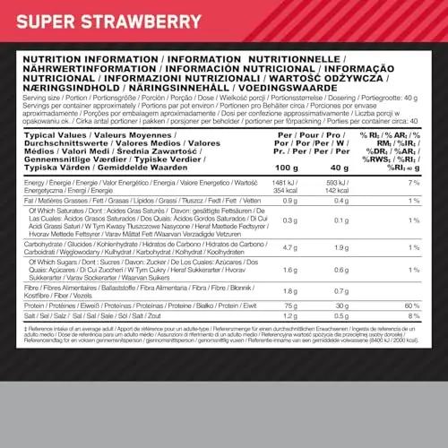 Optimum Nutrition maitselt maasikas 1,6 kg proteiinipulber – pilt 7