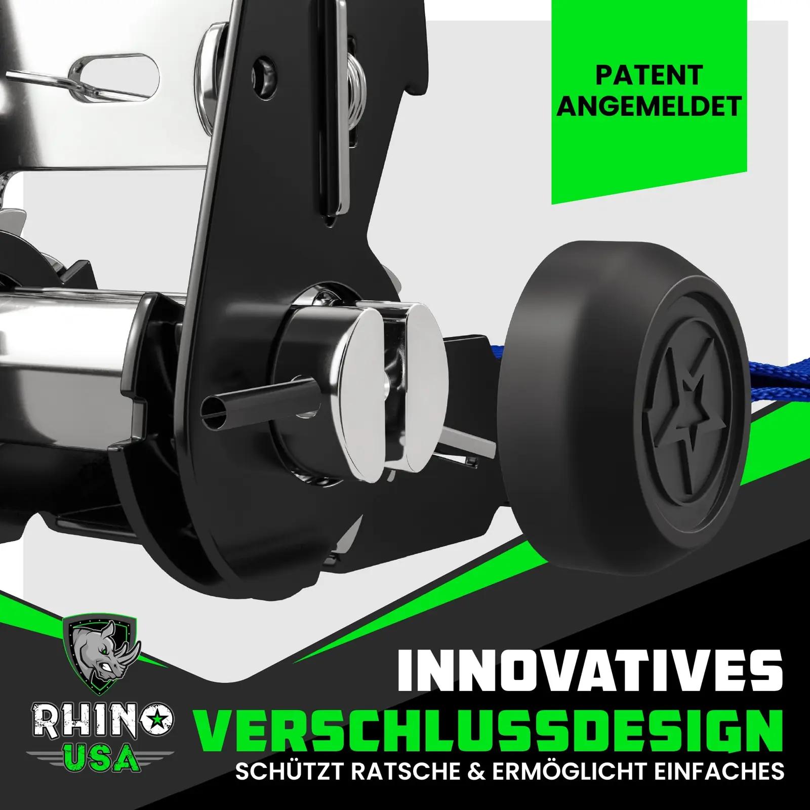 Rhino USA tugevast polüestrist kinnitusribad – 4 tk, 2,4 m – pakend ja tarvikud