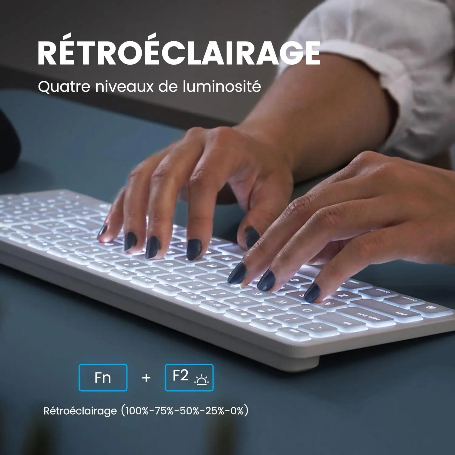 Perixx ergonoomiline USB-klaviatuur taustvalgustusega – detailne vaade