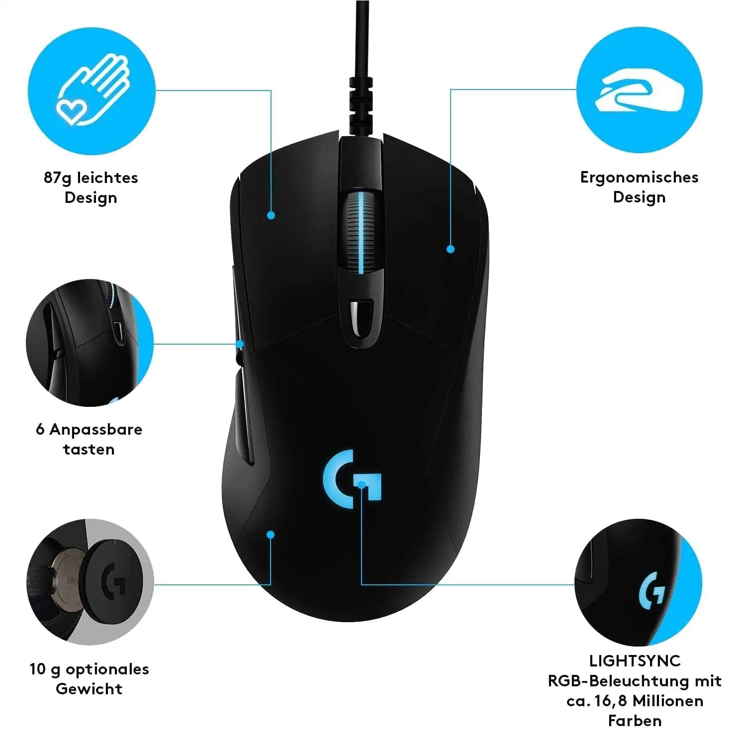 Logitech G kerge mänguhiir – täpne HERO andur ja RGB – kasutusnäide