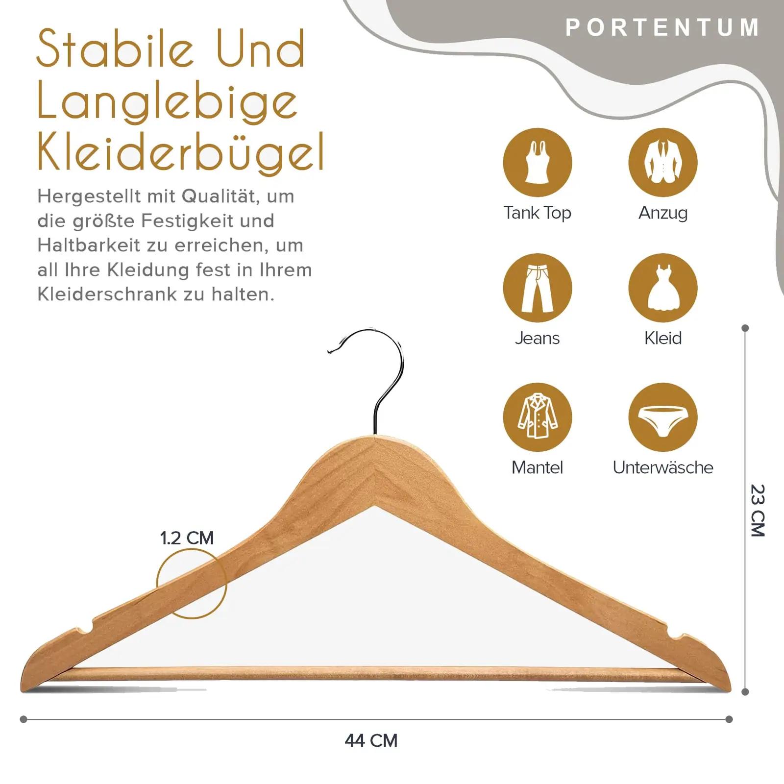 PORTENTUM puidust riidepuud 20 tk – naturaalsed, vastupidavad – kasutusnäide