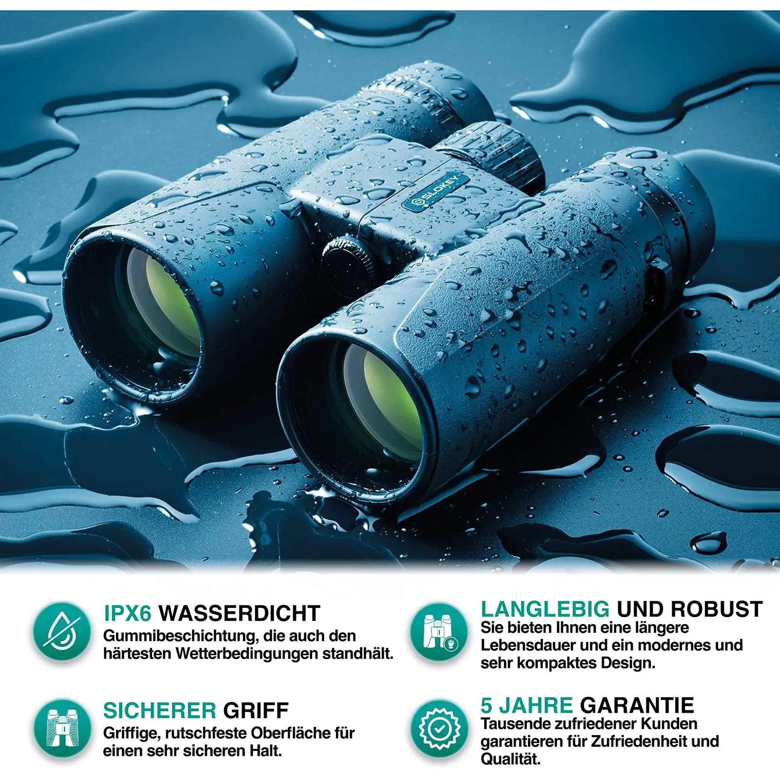 Slokey Discover The World 10×42 binokkel — kerge ja veekindel – pakend ja tarvikud
