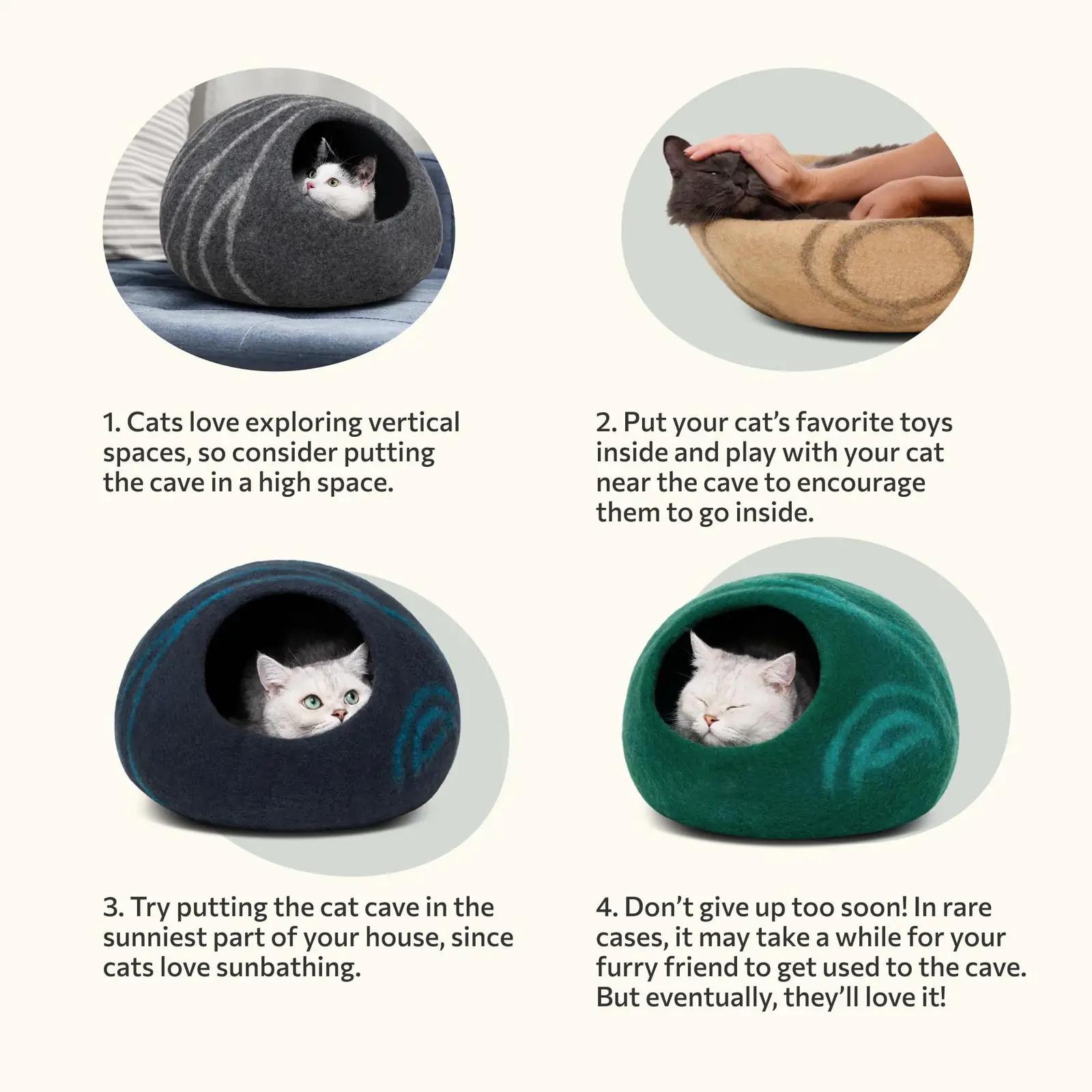 MEOWFIA meriinovillast kassipesa – pehme ja hingav magamisalus – pilt 7