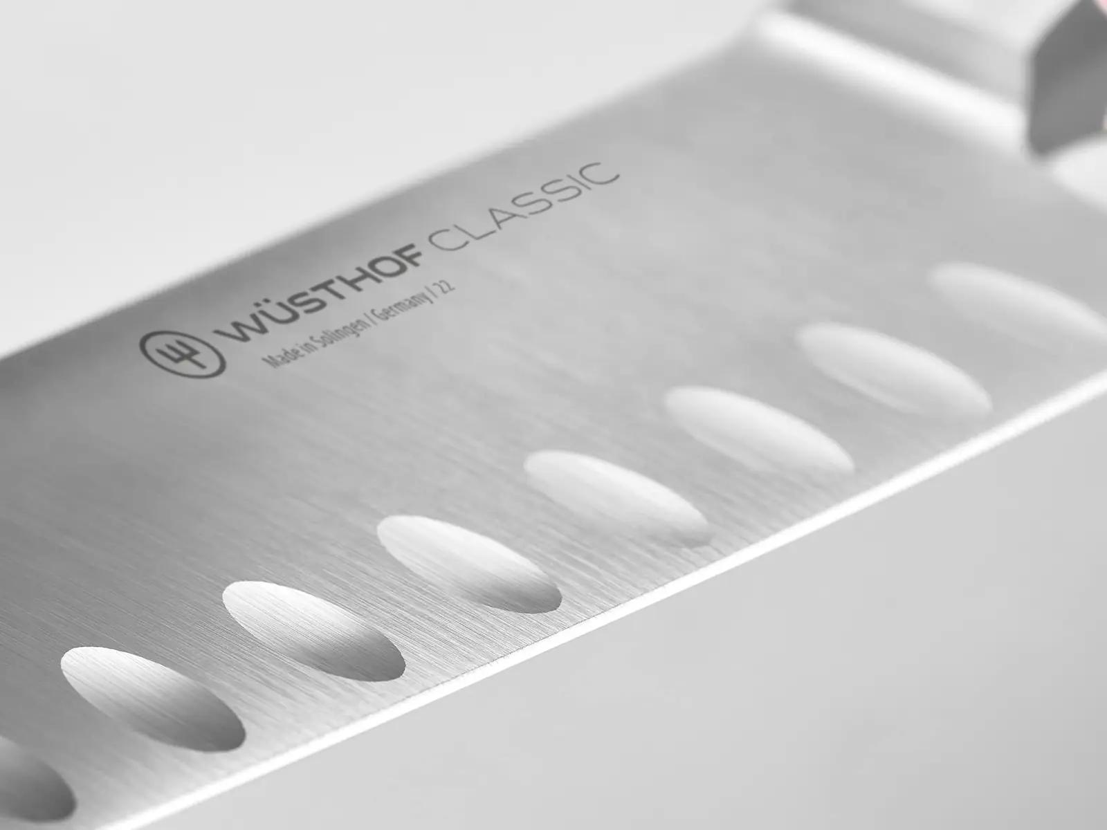 WÜSTHOF roostevaba Santoku 17 cm — elegantne kööginuga – detailne vaade