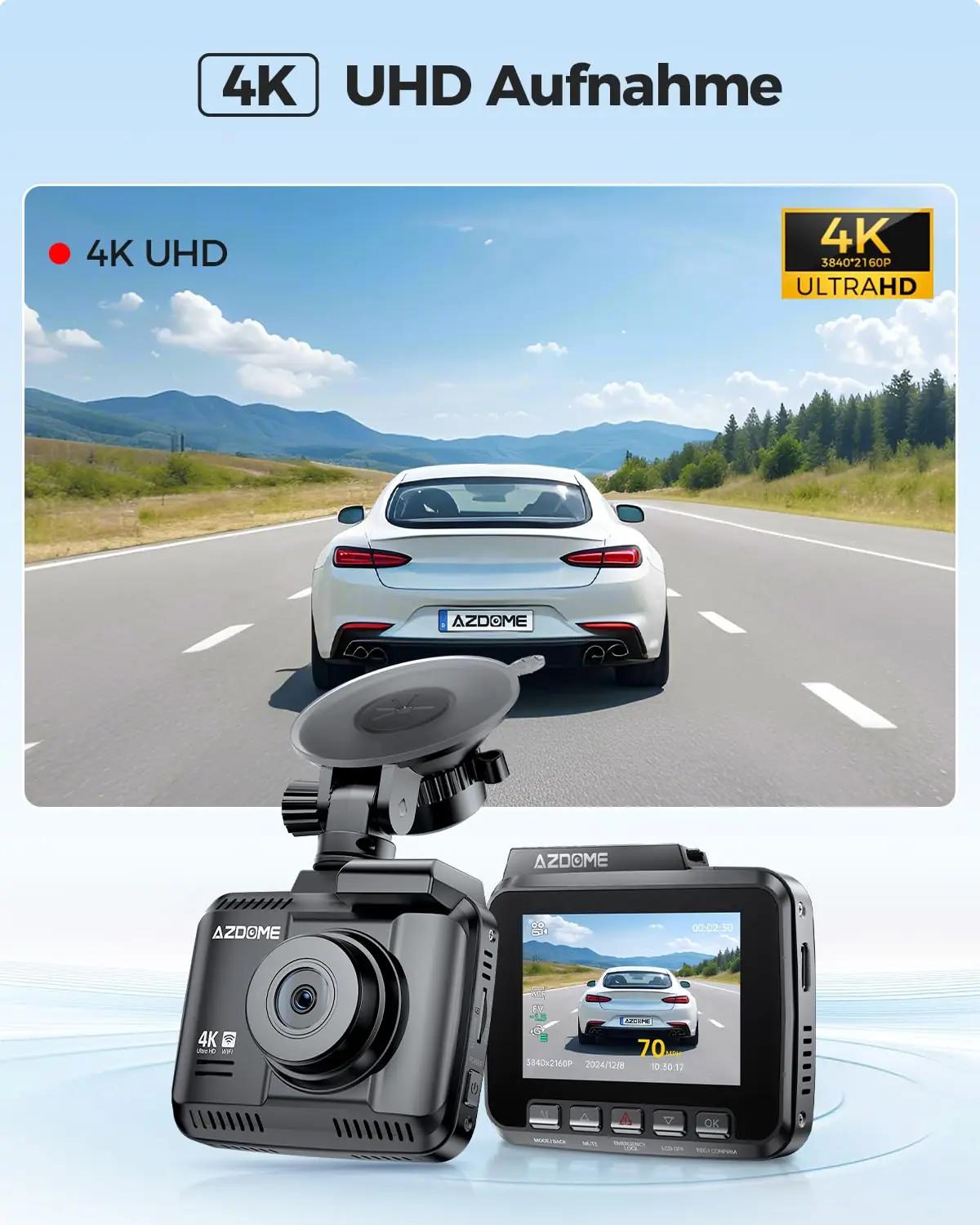 Azdome 4K auto salvesti – terav öö ja GPS-jälg – detailne vaade