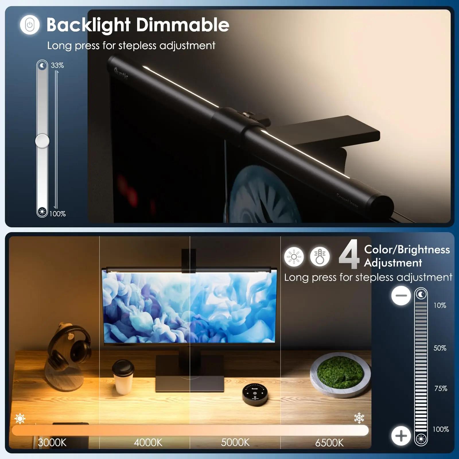 Quntis LED-monitorilamp 40 cm – silmakaitse ja taustvalgus – lisavaade
