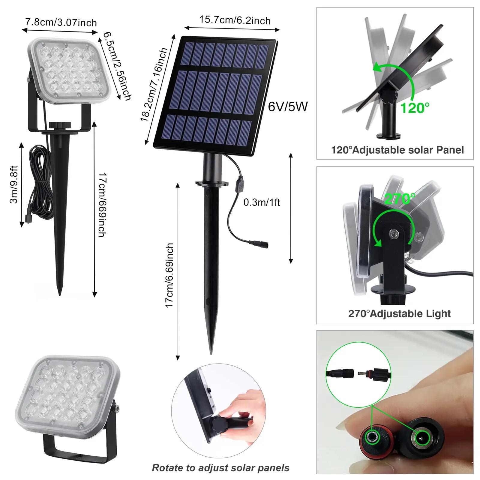 NATPOW väli-solarvalgusti IP65 — reguleeritav RGB aeda – lisavaade