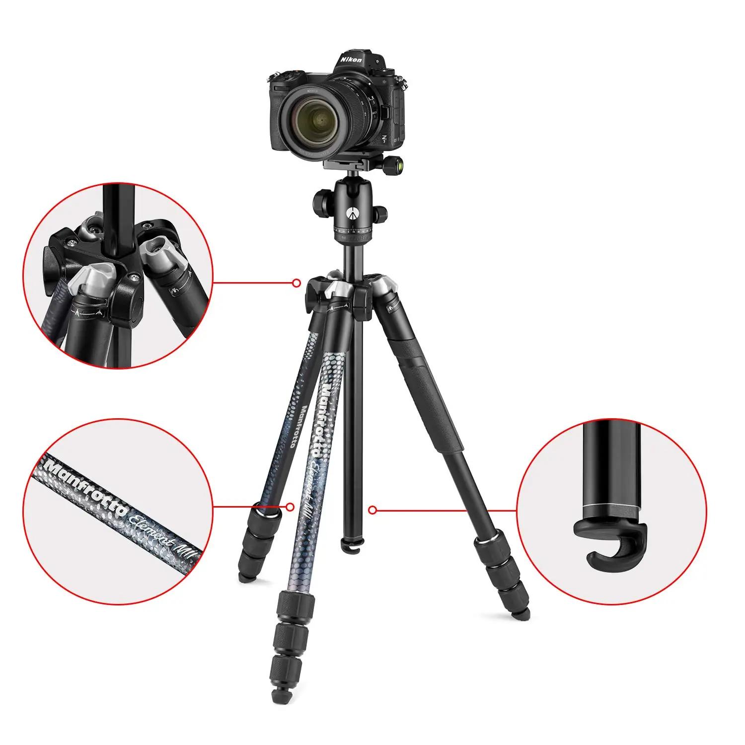 Manfrotto kerge alumiiniumreisistativ praktilise koti ja – detailne vaade