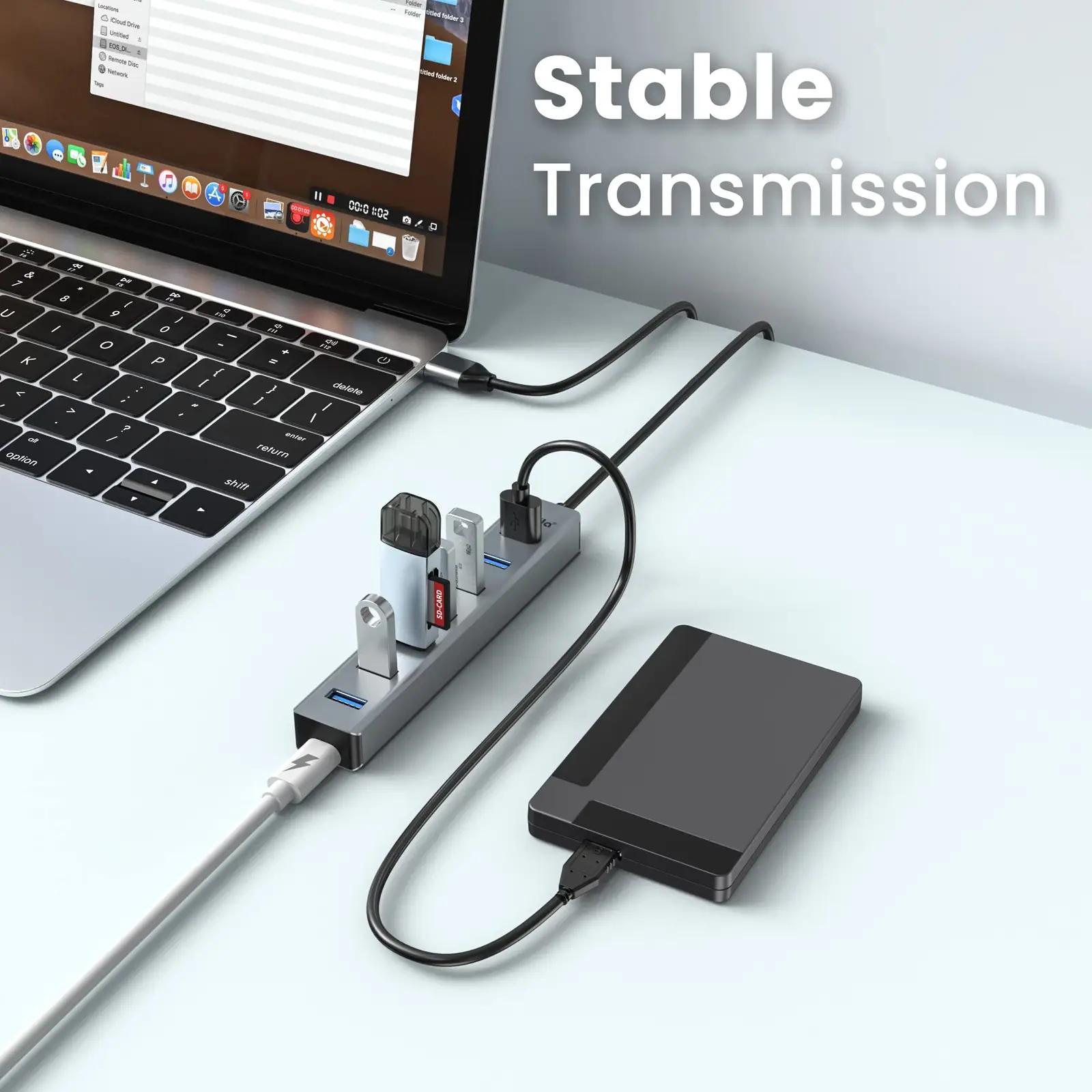 atolla alumiinium USB-jaotur 7-porti – kiire ja vastupidav – kasutusnäide