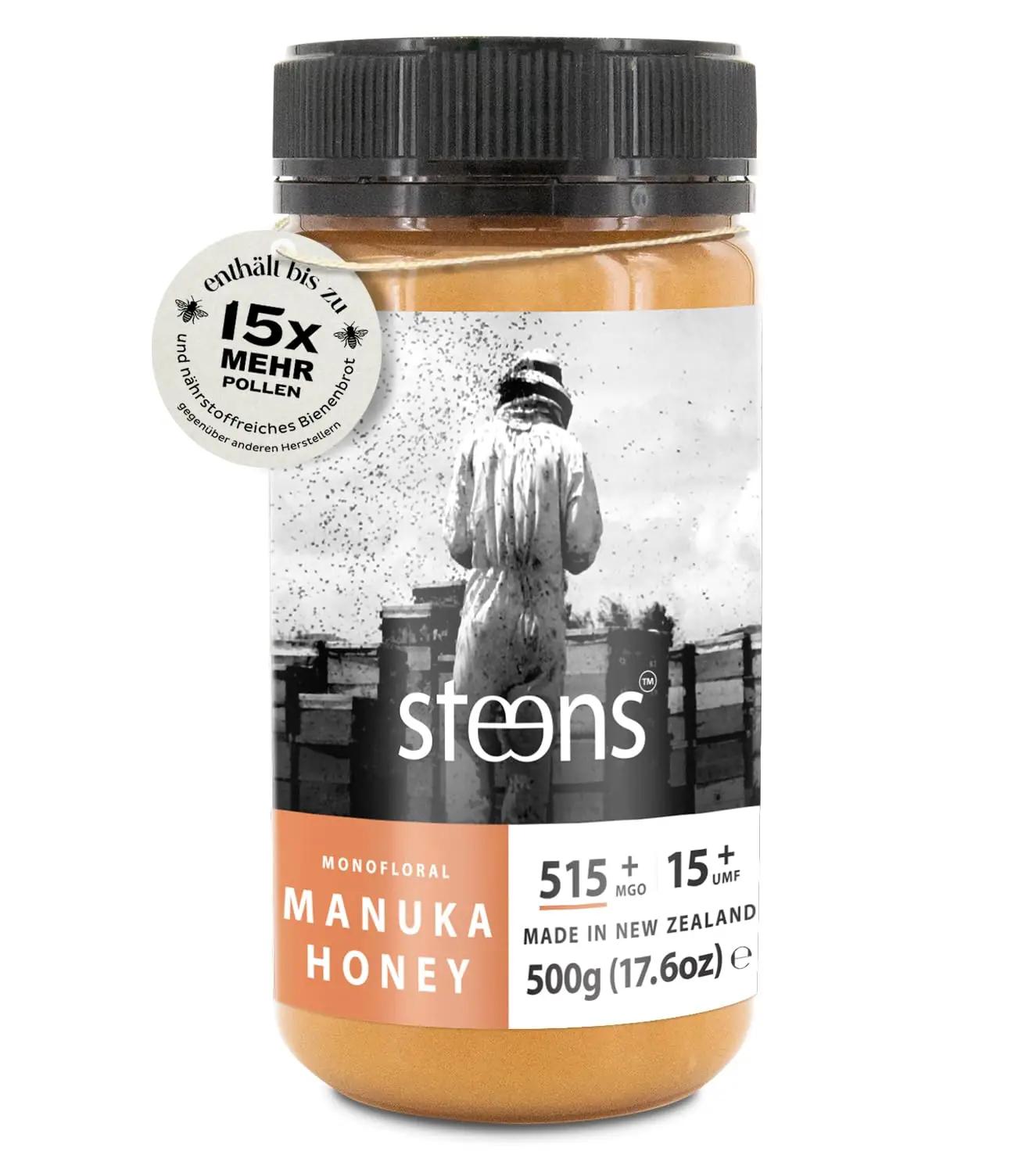 Steens Manuka mesi 500 g – puhas UMF 15+ tervisekasu
