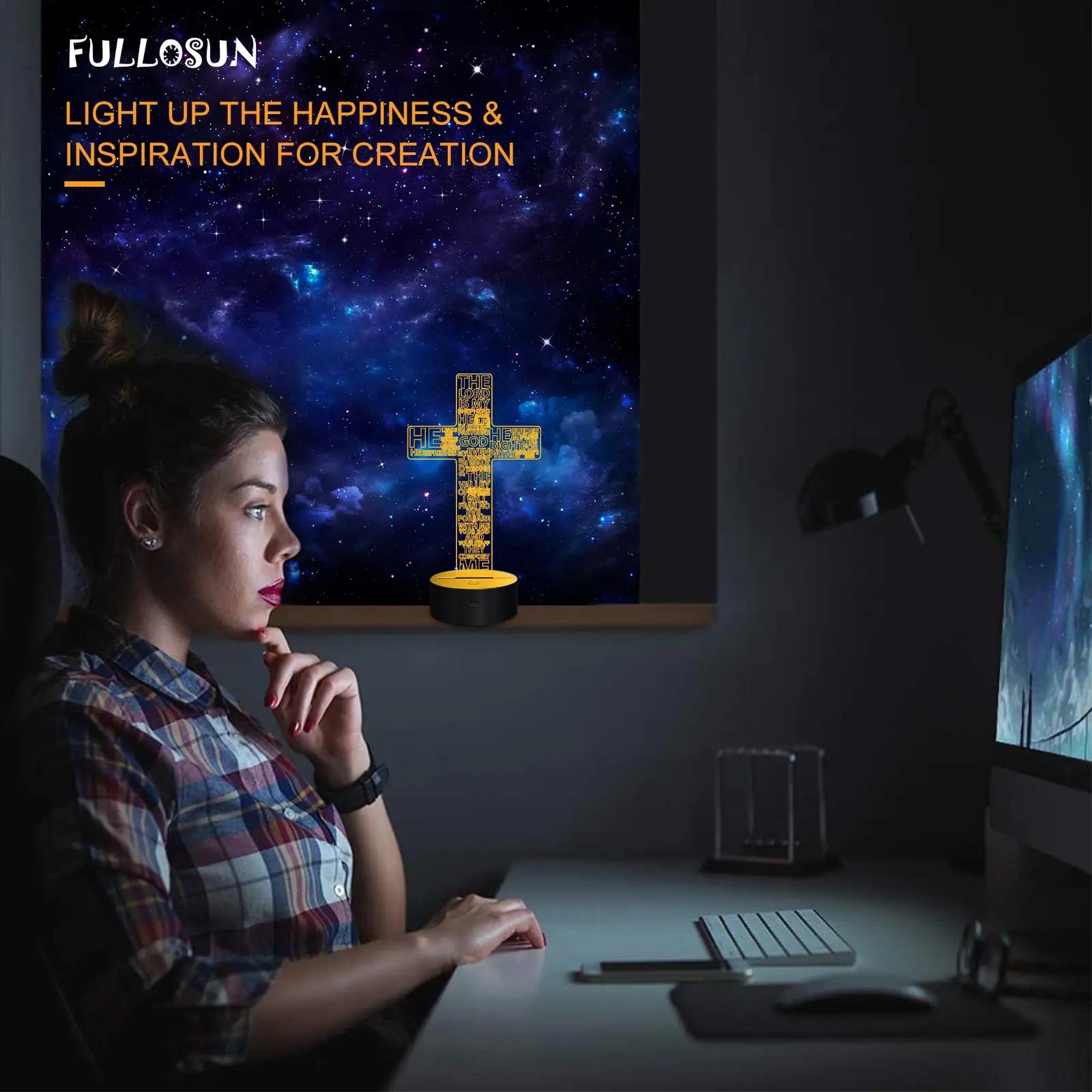 FULLOSUN akrüülrist 3D öölamp – pehme dekorvalgus kingituseks – kasutusnäide