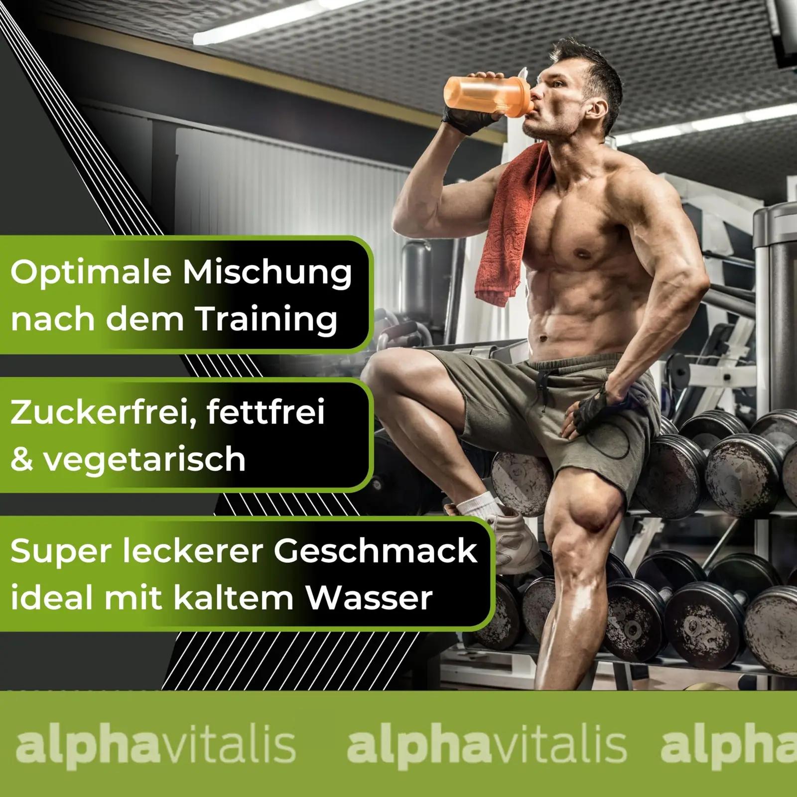 alphavitalis taastav post-workout shake 1500 g greip – pakend ja tarvikud