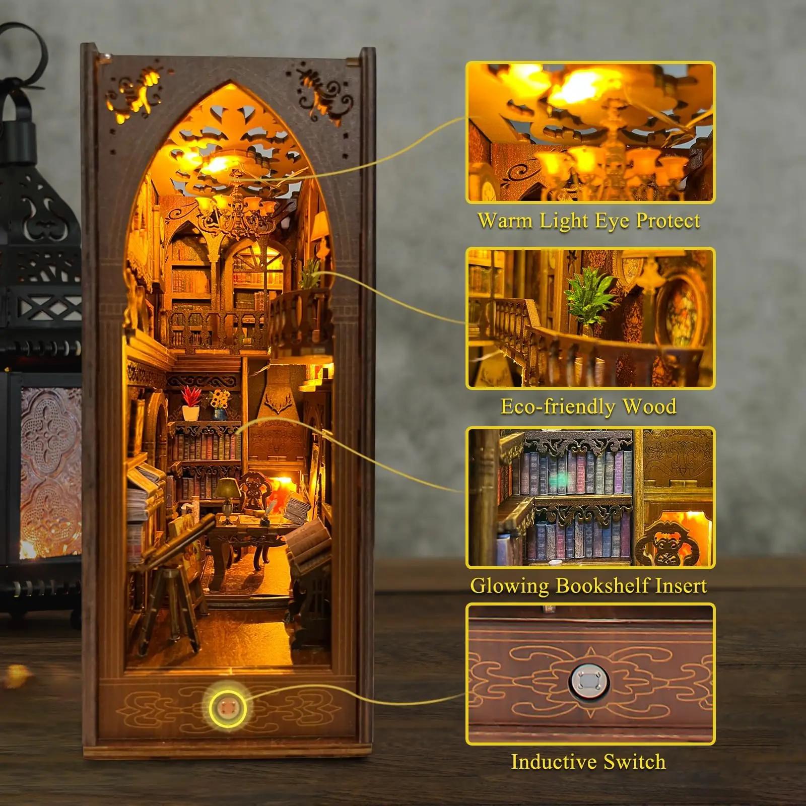 CRIOLPO puidust Book Nook – DIY miniraamatukogu komplekt – pakend ja tarvikud