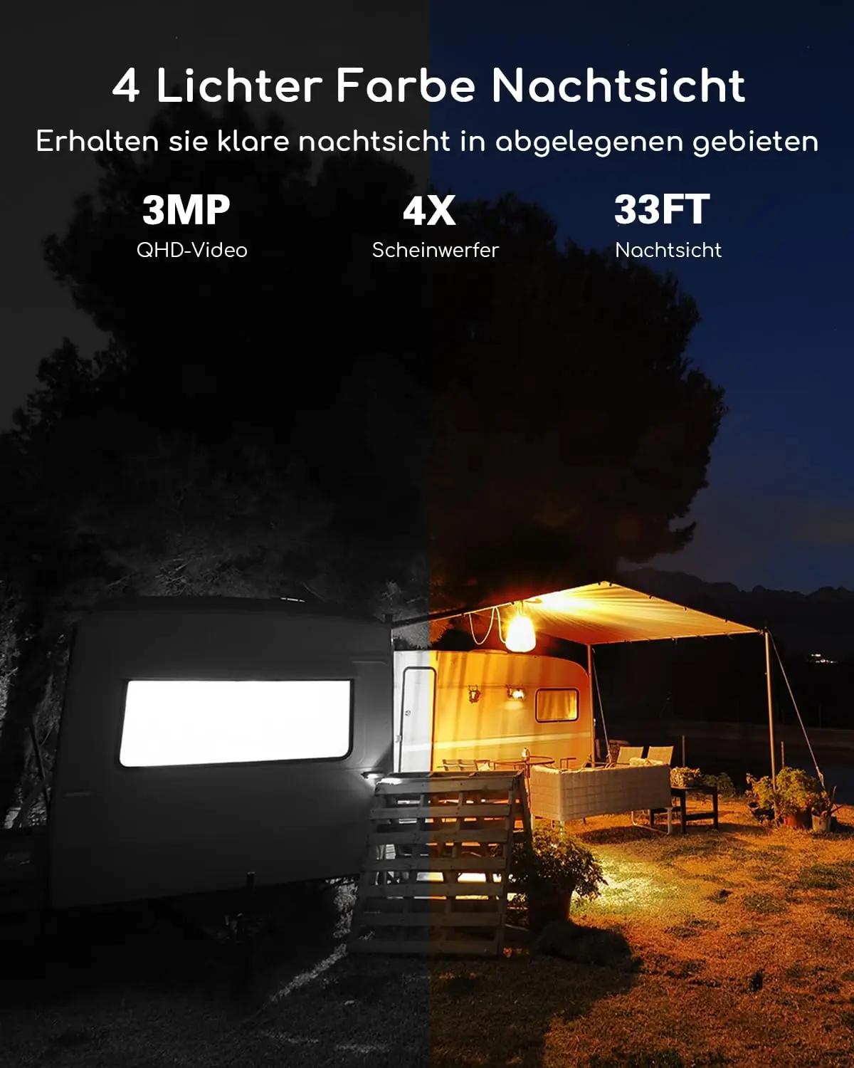 COOAU metallist välikaamera päikeseplakaga – 2K 4G valveseade – kasutusnäide