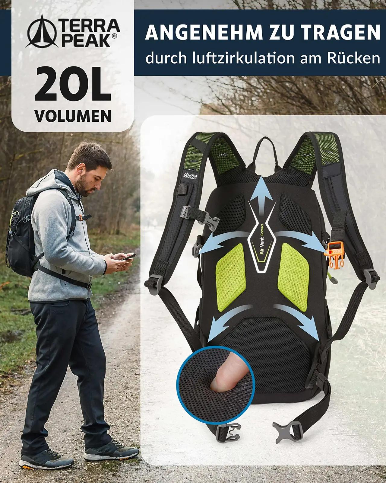 Terra Peak kerge 20L matkakott — veekindel ja ergonoomiline – lisavaade