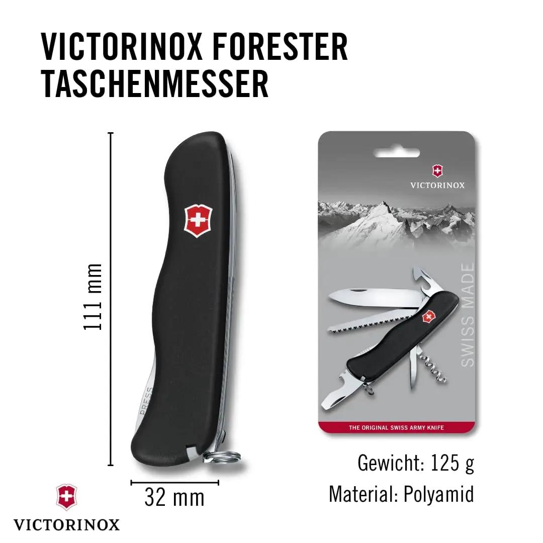 Victorinox vastupidav Forester taskunuga – teras, matkasobiv – pakend ja tarvikud