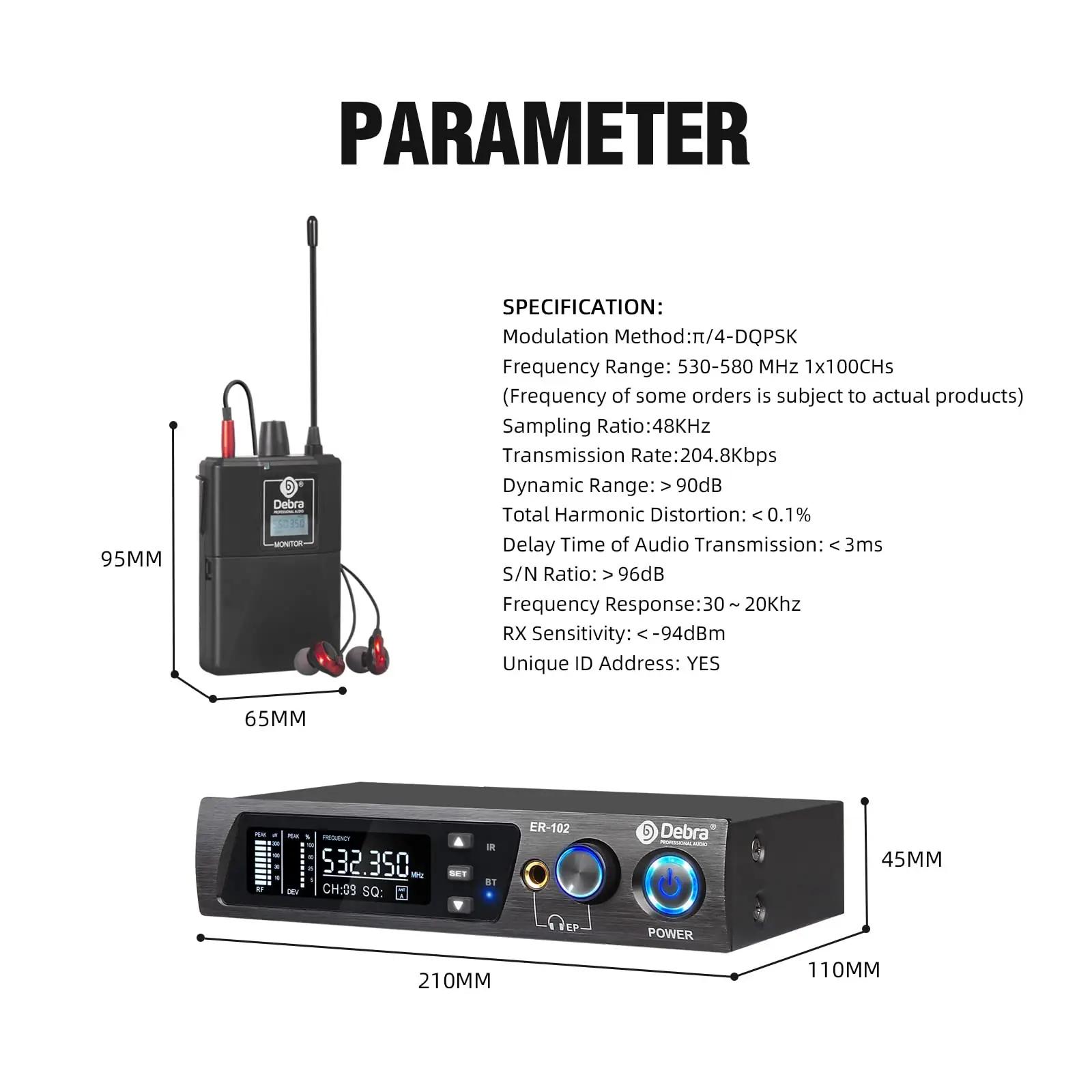 D Debra traadita in-ear monitor süsteem professionaalsele – pilt 8