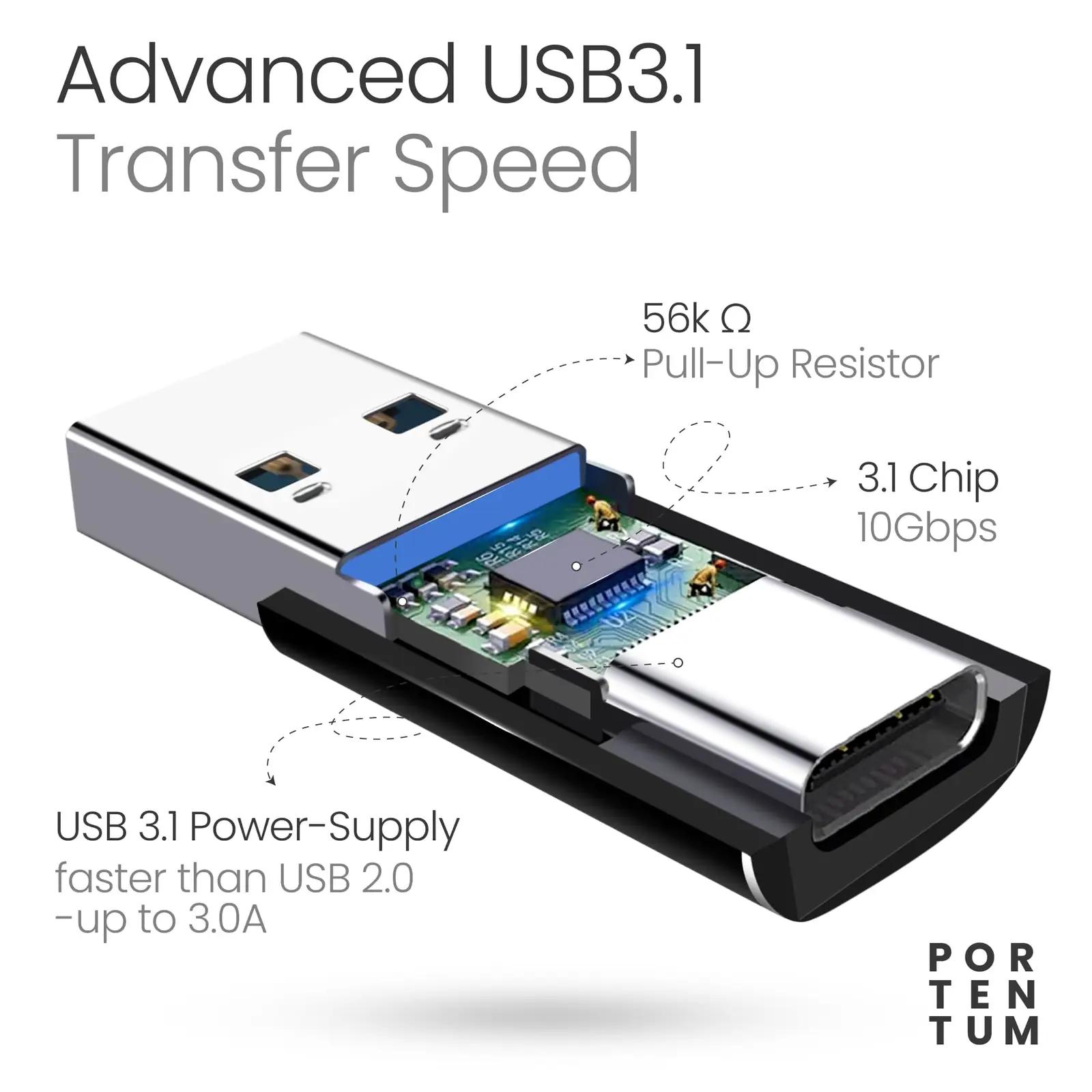 PORTENTUM vastupidav USB C–USB 3.0 adapter — õhuke zinkkest – pilt 8